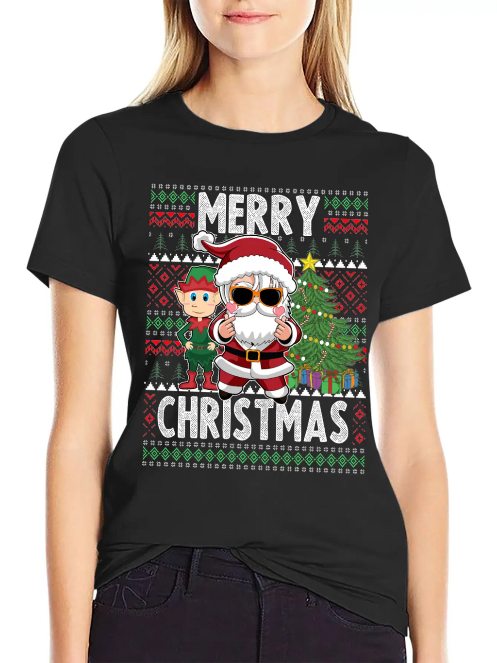 Merry Christmas K Pop Christmas Unisex Short Sleeve Soft Cotton T-Shirt – Casual Everyday Wear