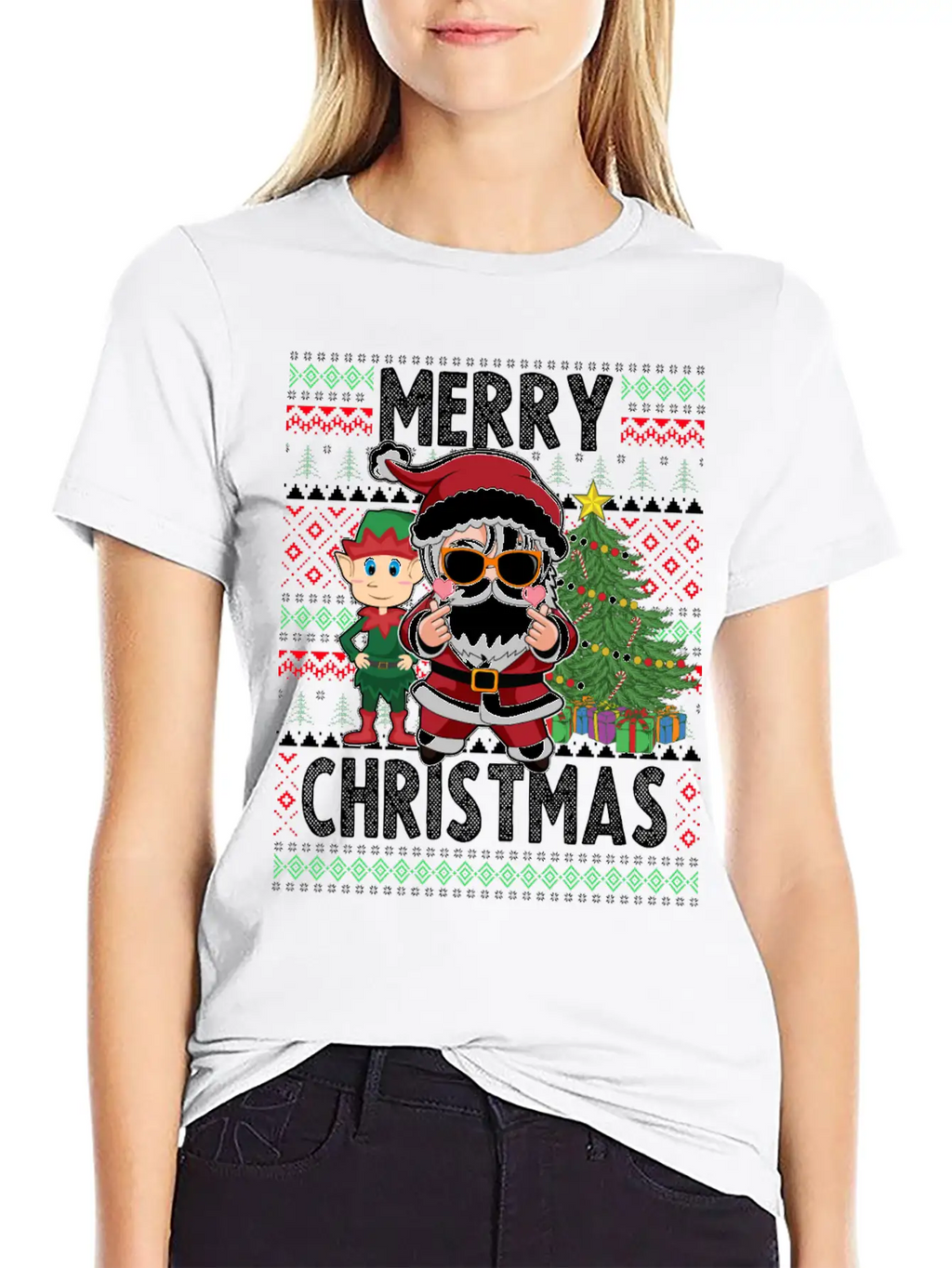 Merry Christmas K Pop Christmas Unisex Short Sleeve Soft Cotton T-Shirt – Casual Everyday Wear