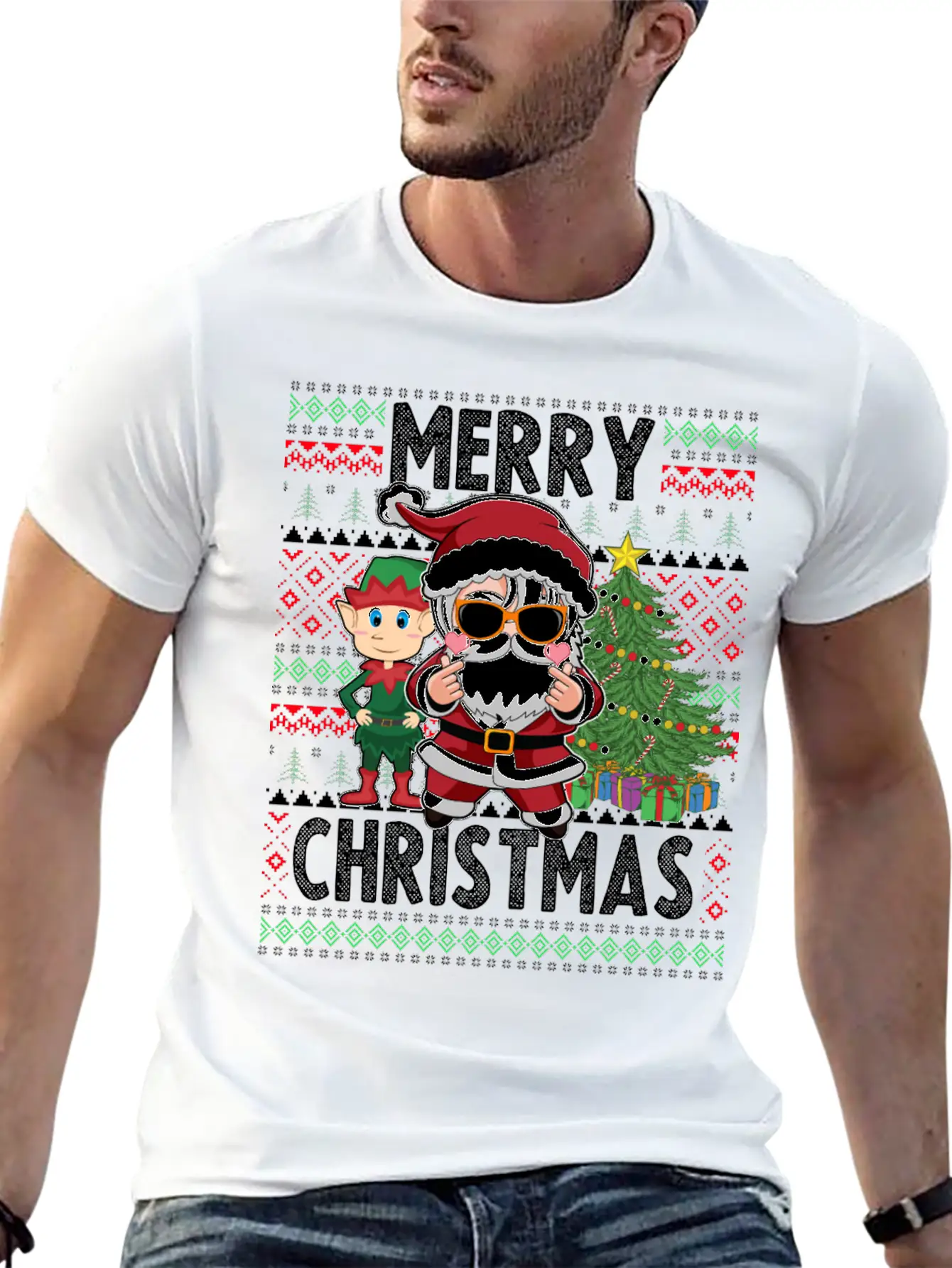 Merry Christmas K Pop Christmas Unisex Short Sleeve Soft Cotton T-Shirt – Casual Everyday Wear