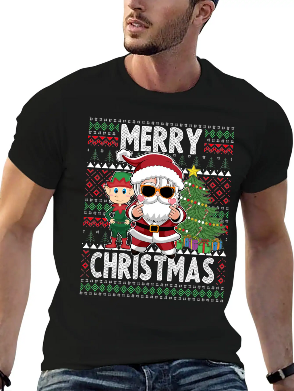 Merry Christmas K Pop Christmas Unisex Short Sleeve Soft Cotton T-Shirt – Casual Everyday Wear