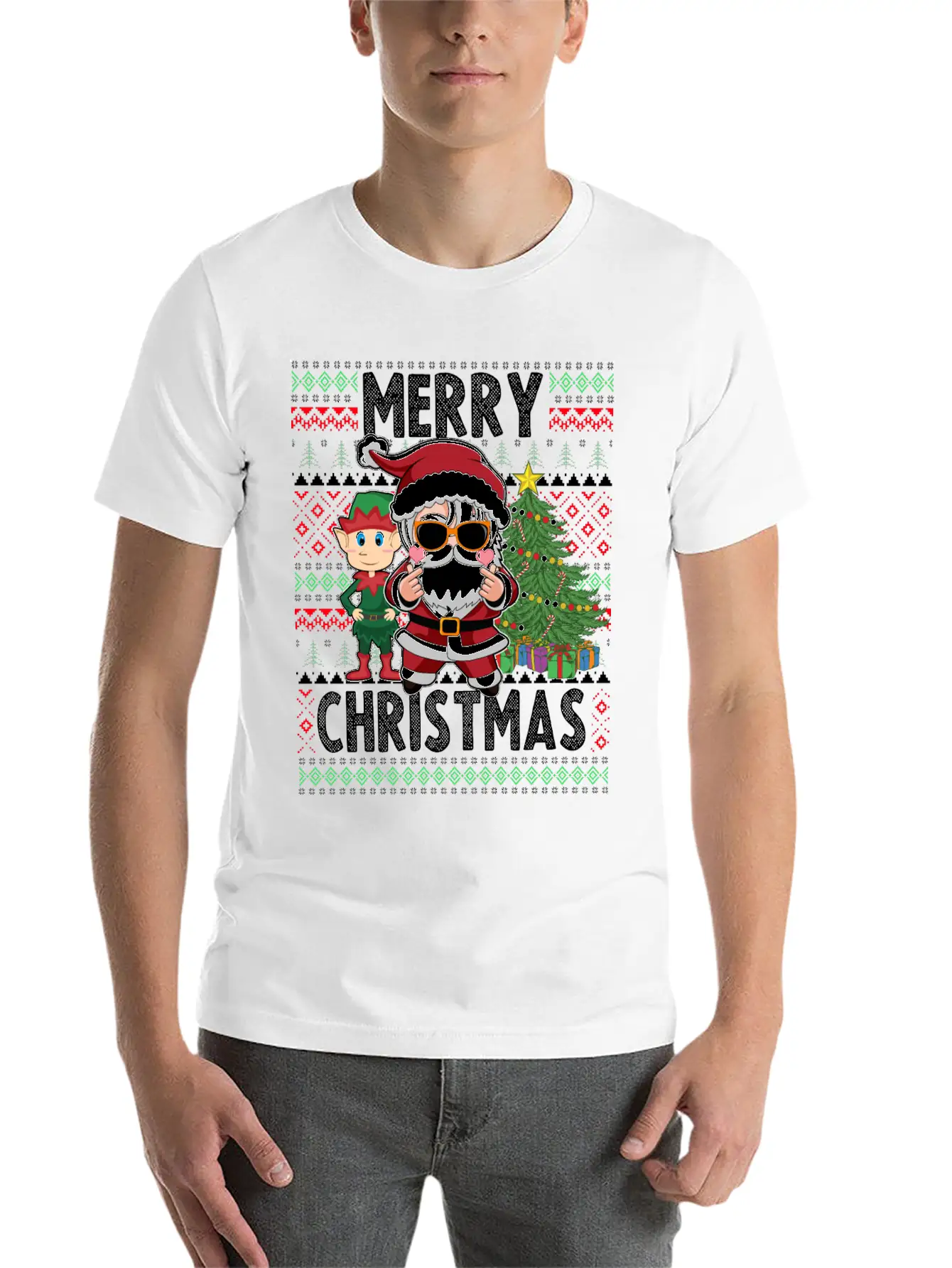 Merry Christmas K Pop Christmas Unisex Short Sleeve Soft Cotton T-Shirt – Casual Everyday Wear
