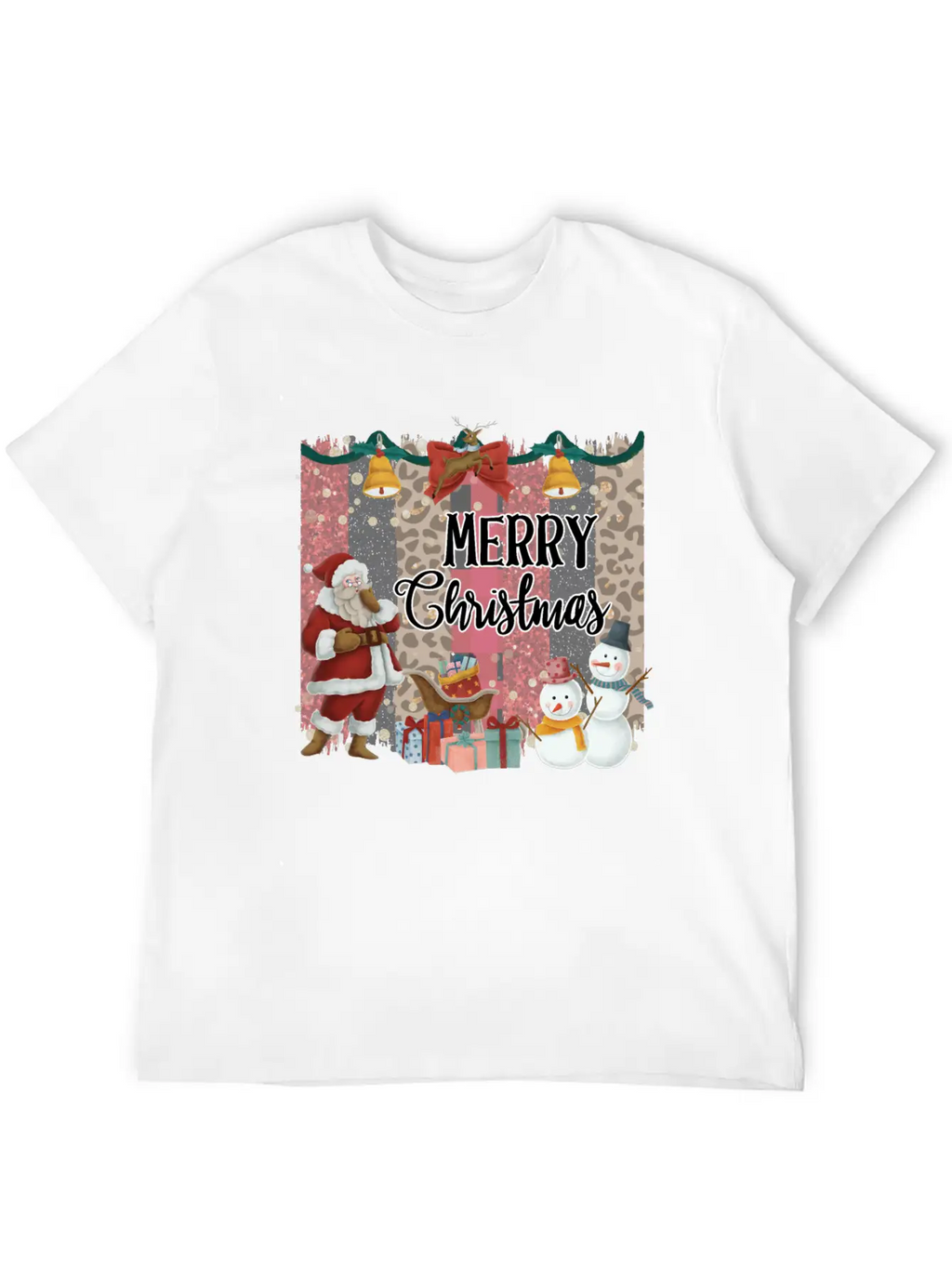 Merry Christmas Quote Santa Claus Snowmen Breathable Soft Cotton T-Shirt – Timeless Casual Look