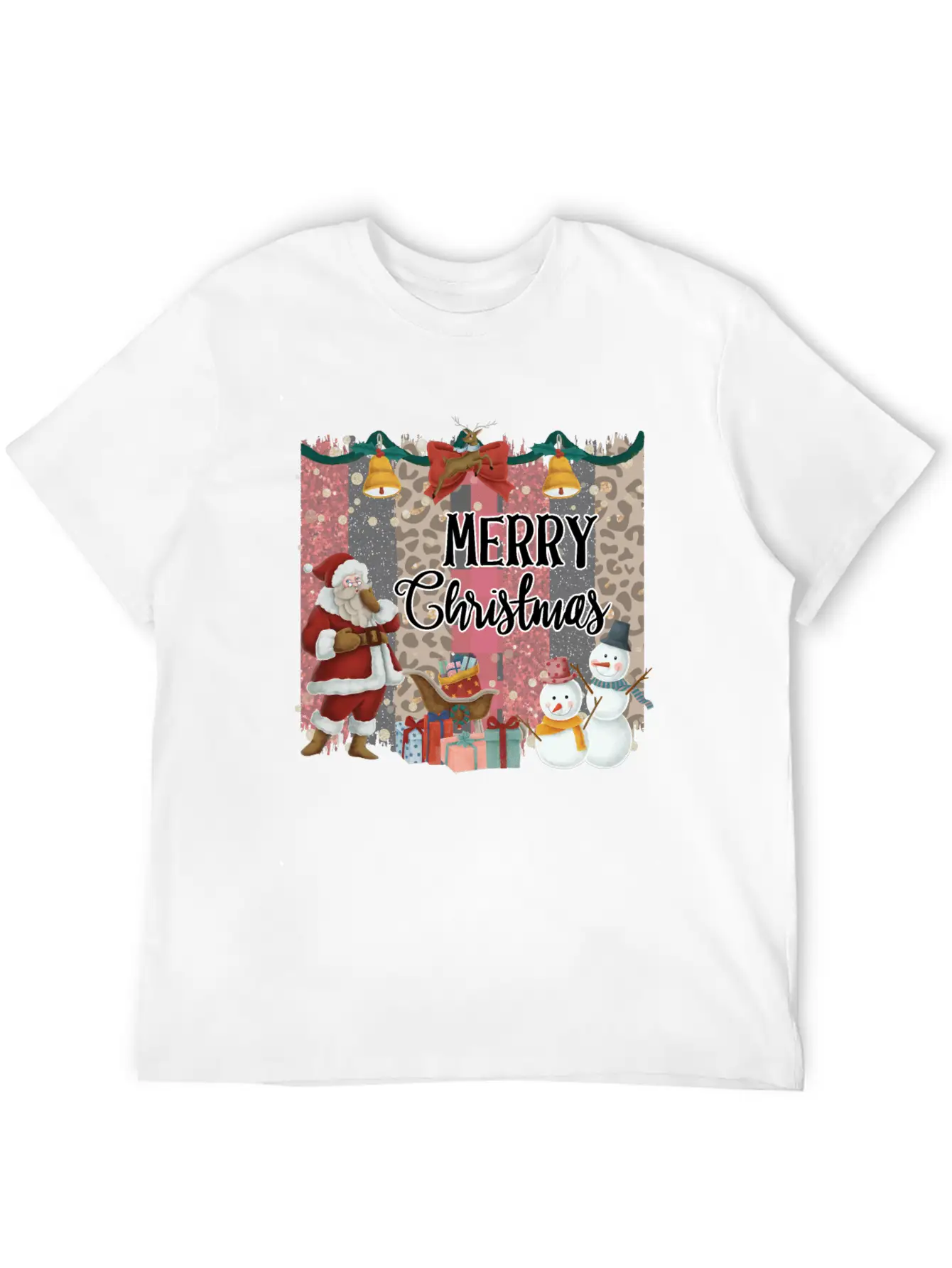 Merry Christmas Quote Santa Claus Snowmen Breathable Soft Cotton T-Shirt – Timeless Casual Look