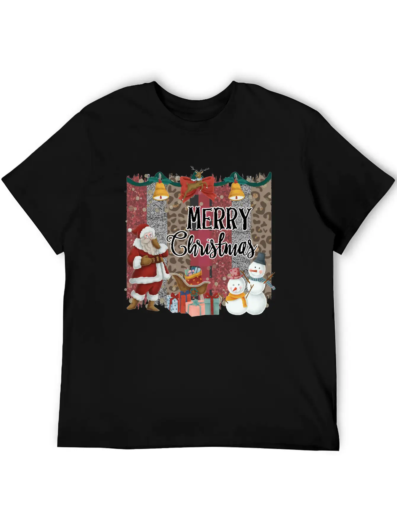 Merry Christmas Quote Santa Claus Snowmen Breathable Soft Cotton T-Shirt – Timeless Casual Look