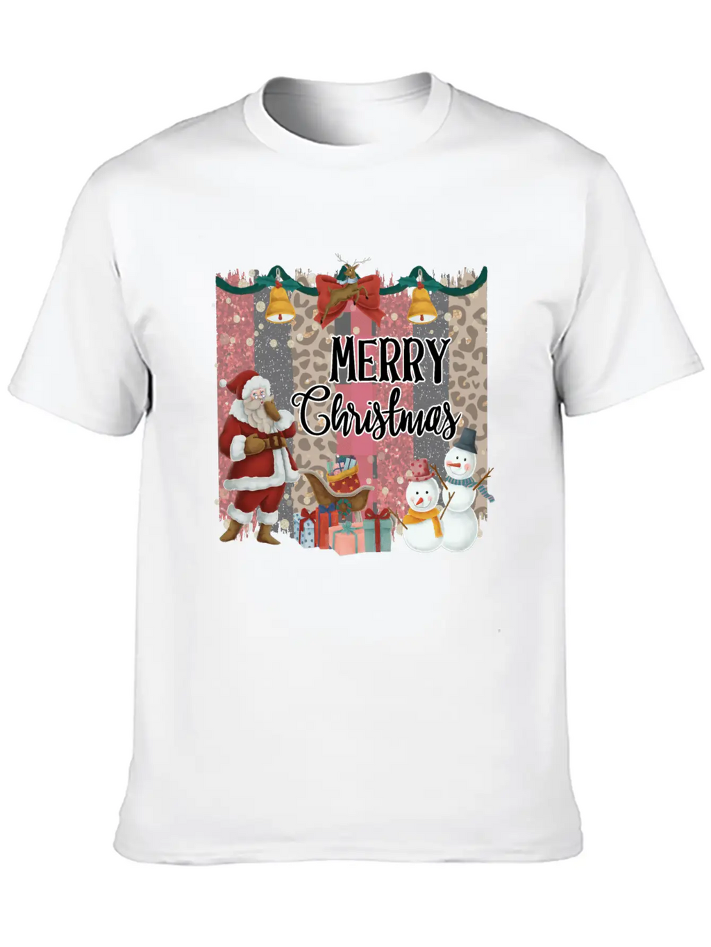 Merry Christmas Quote Santa Claus Snowmen Breathable Soft Cotton T-Shirt – Timeless Casual Look