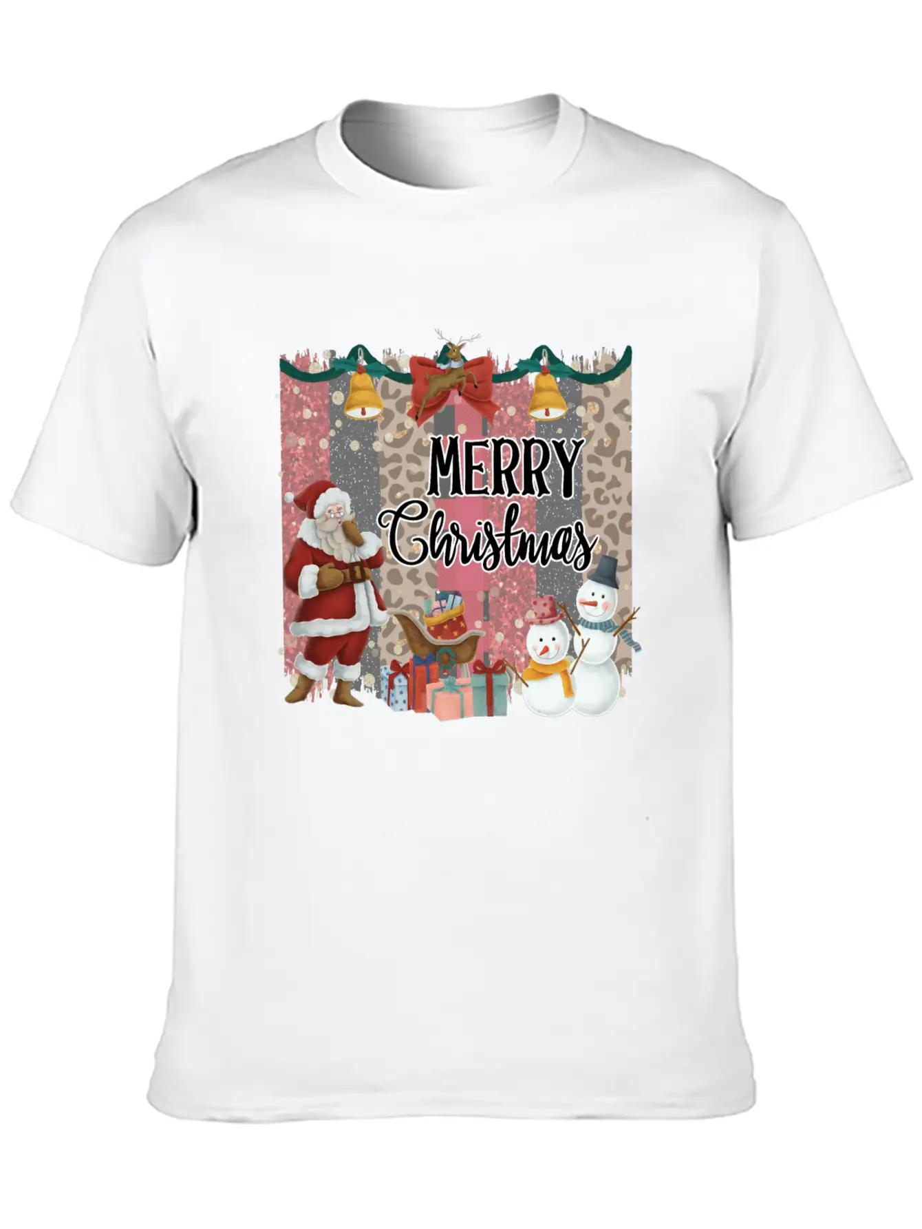 Merry Christmas Quote Santa Claus Snowmen Breathable Soft Cotton T-Shirt – Timeless Casual Look