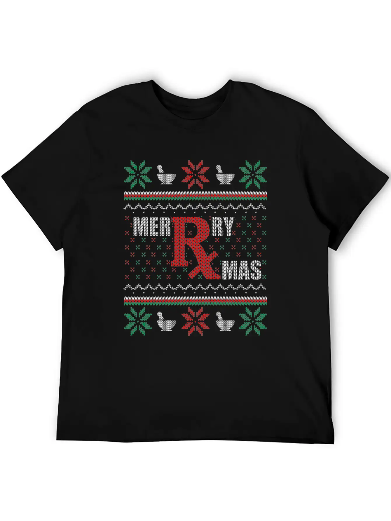 Merry Xmas Pharmacist Ugly Christmas Sweater Pharm Stylish Everyday T-Shirt – Unisex Basic Cotton Tee