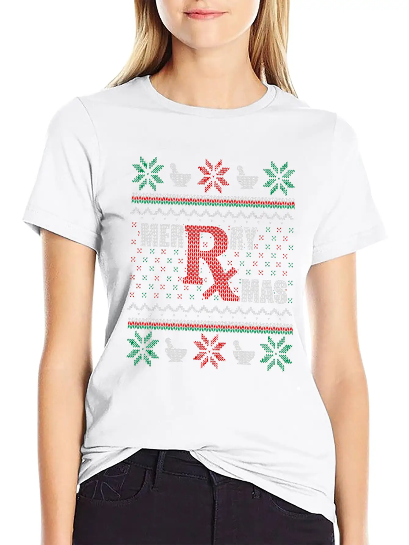 Merry Xmas Pharmacist Ugly Christmas Sweater Pharm Stylish Everyday T-Shirt – Unisex Basic Cotton Tee