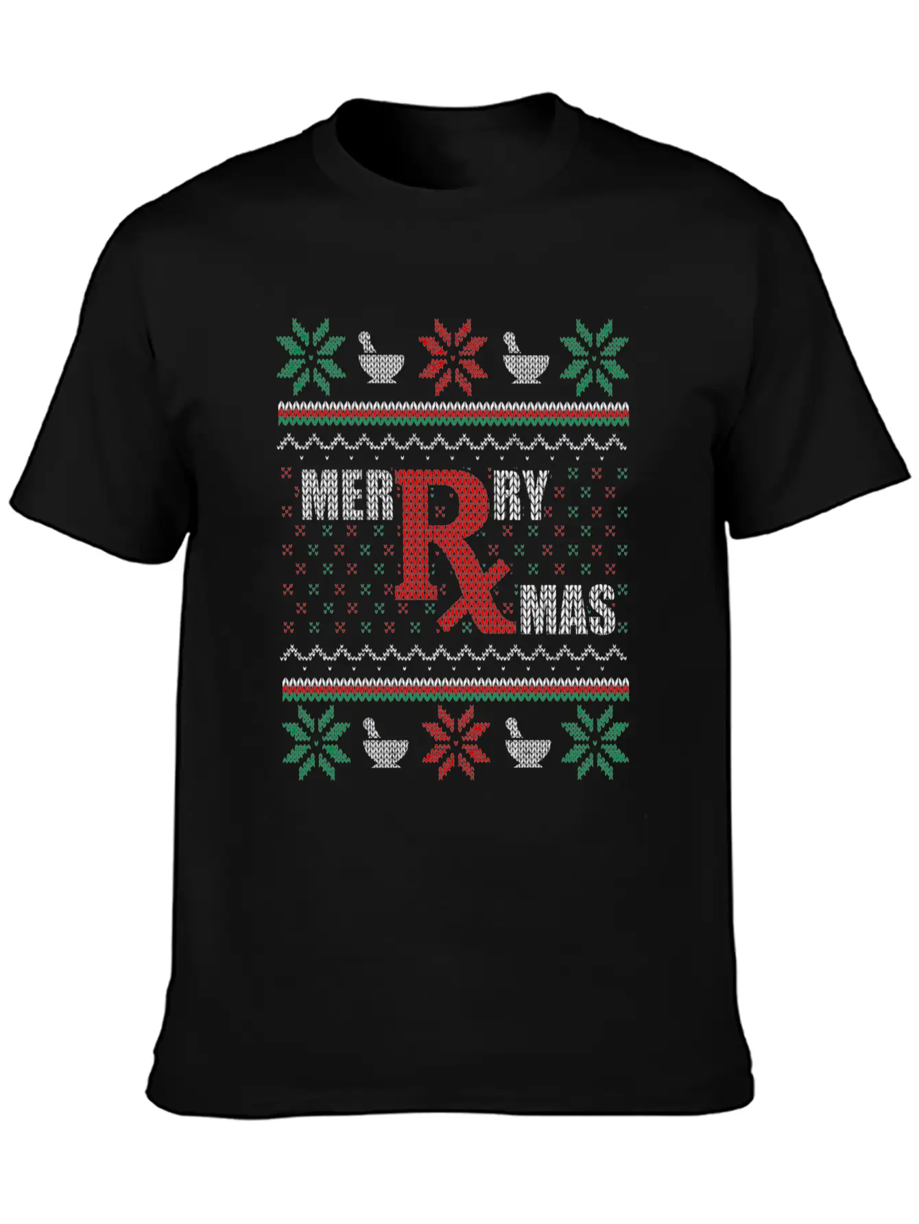 Merry Xmas Pharmacist Ugly Christmas Sweater Pharm Stylish Everyday T-Shirt – Unisex Basic Cotton Tee