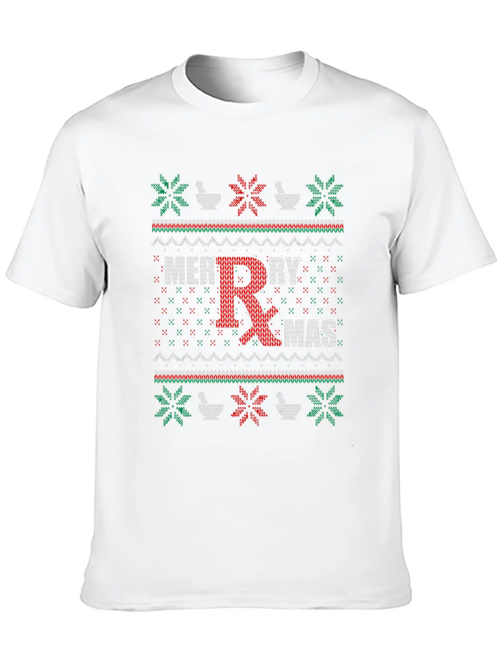 Merry Xmas Pharmacist Ugly Christmas Sweater Pharm Stylish Everyday T-Shirt – Unisex Basic Cotton Tee