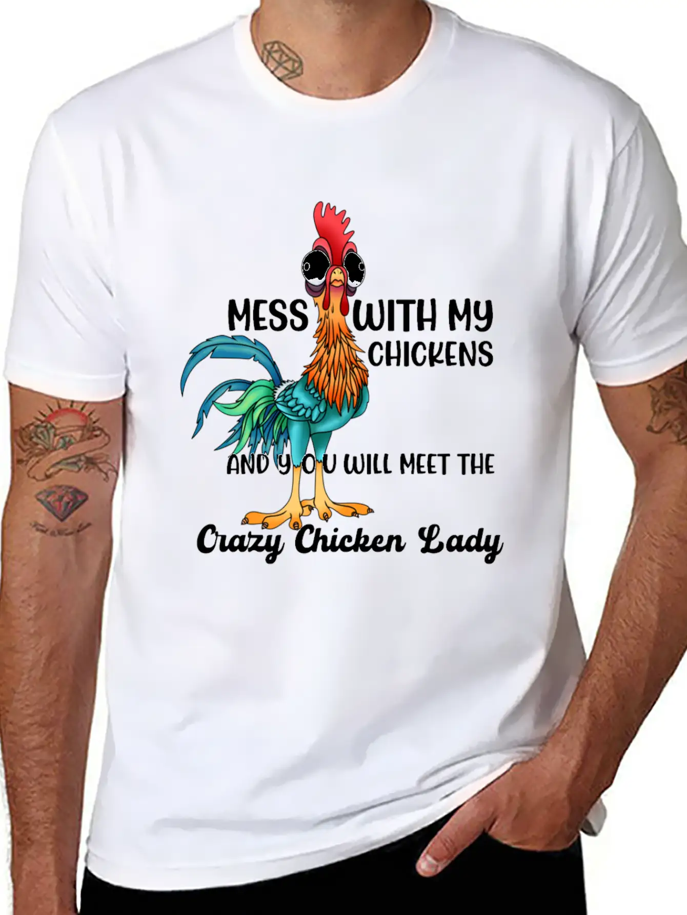 MESS WITH MY CHICKENS AND YOU WILL MEET THE Crazy Casual Graphic T-Shirt – Simple And Comfortable Daily Wear