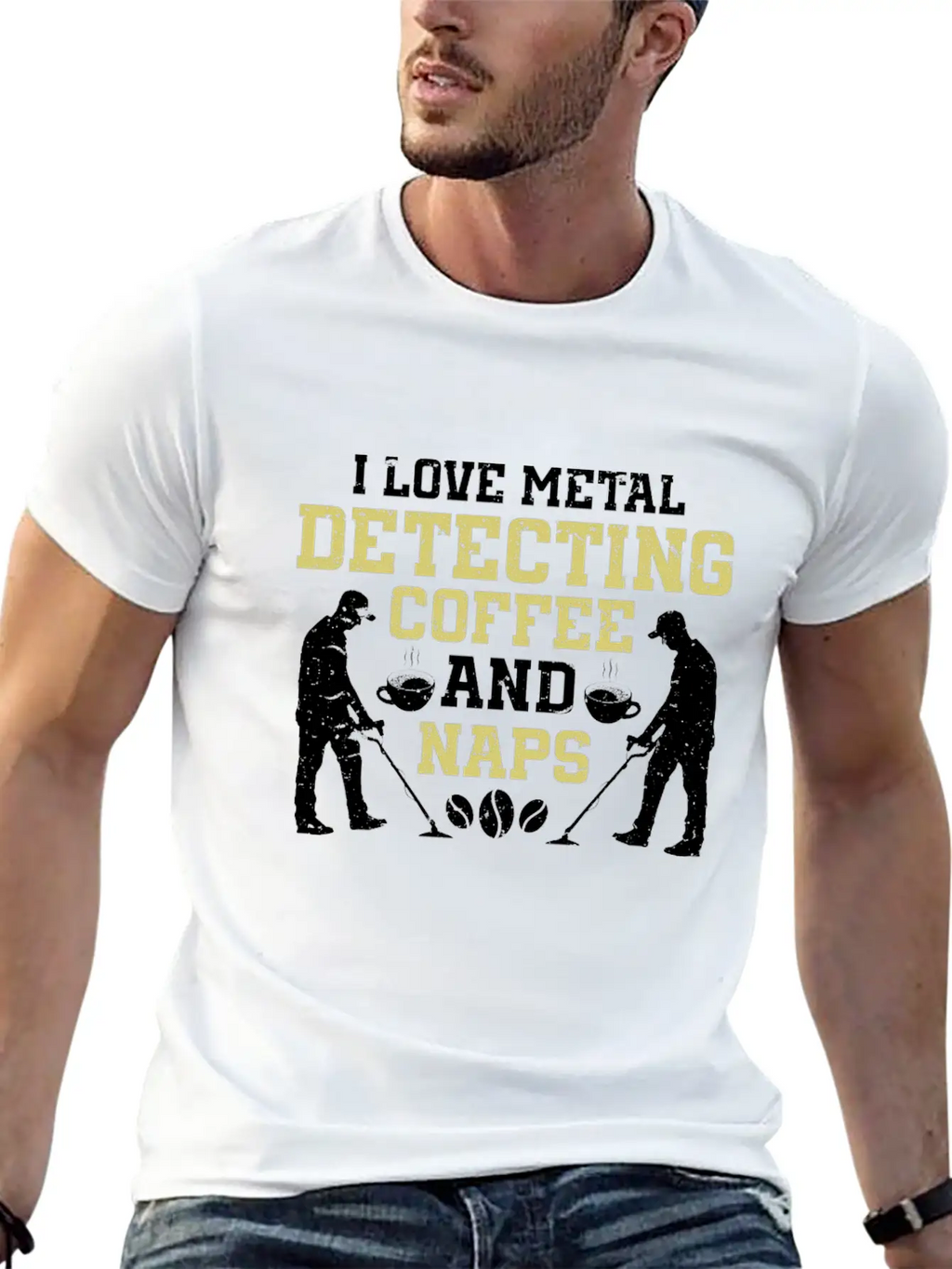 Metal Detecting Detector Treasure Hunting Unisex Short Sleeve Soft Cotton T-Shirt – Casual Everyday Wear
