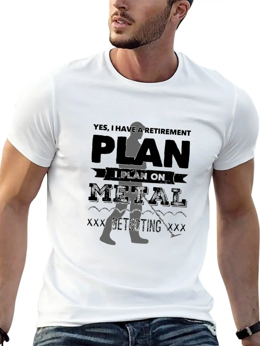 Metal Detector Retirement Plan Unisex Short Sleeve Soft Cotton T-Shirt – Casual Everyday Wear