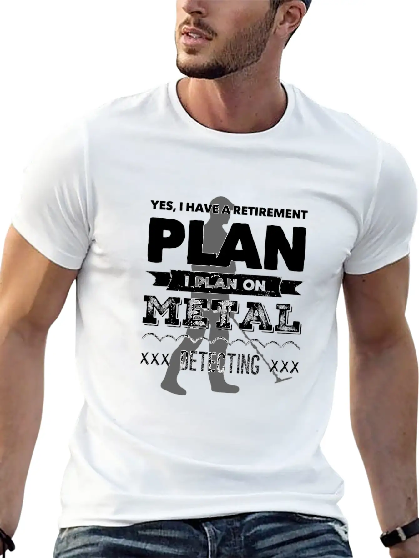 Metal Detector Retirement Plan Unisex Short Sleeve Soft Cotton T-Shirt – Casual Everyday Wear