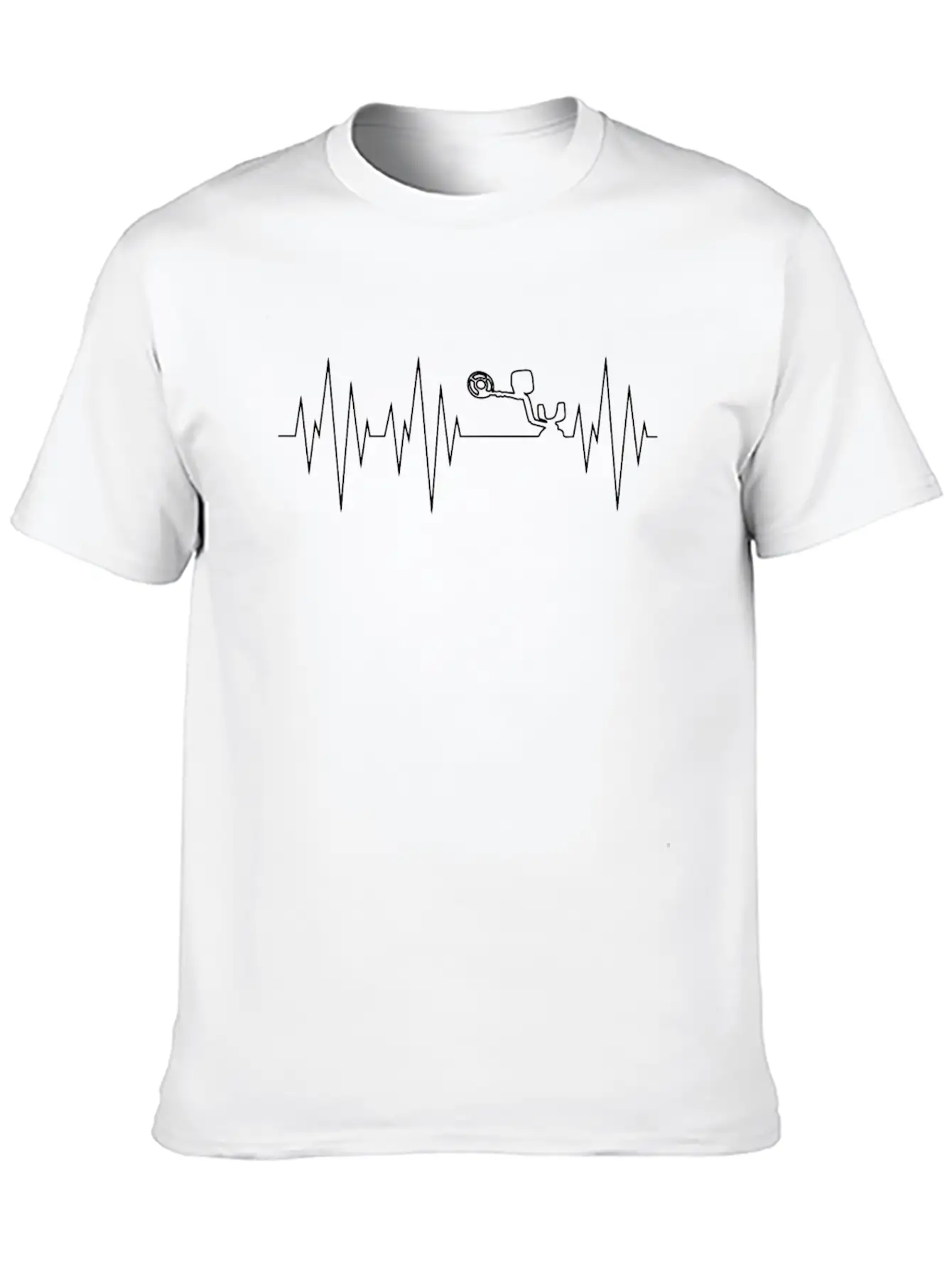 Metal Detector Wave Unisex Short Sleeve Soft Cotton T-Shirt – Casual Everyday Wear