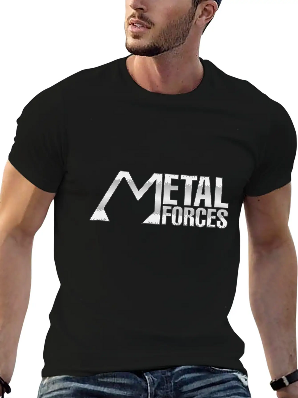 Metal Forces Silver Unisex Short Sleeve Soft Cotton T-Shirt – Casual Everyday Wear