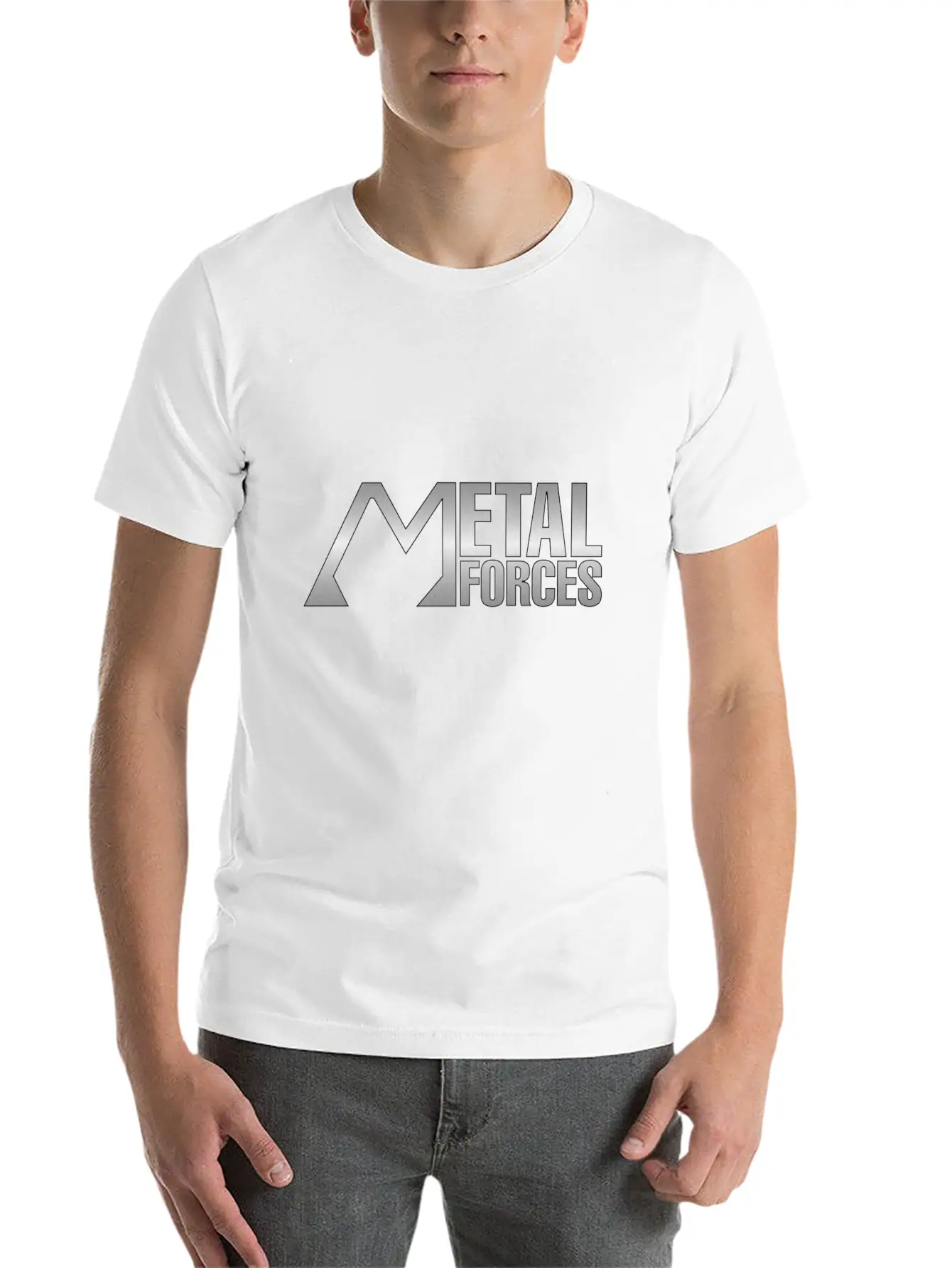 Metal Forces Silver Unisex Short Sleeve Soft Cotton T-Shirt – Casual Everyday Wear