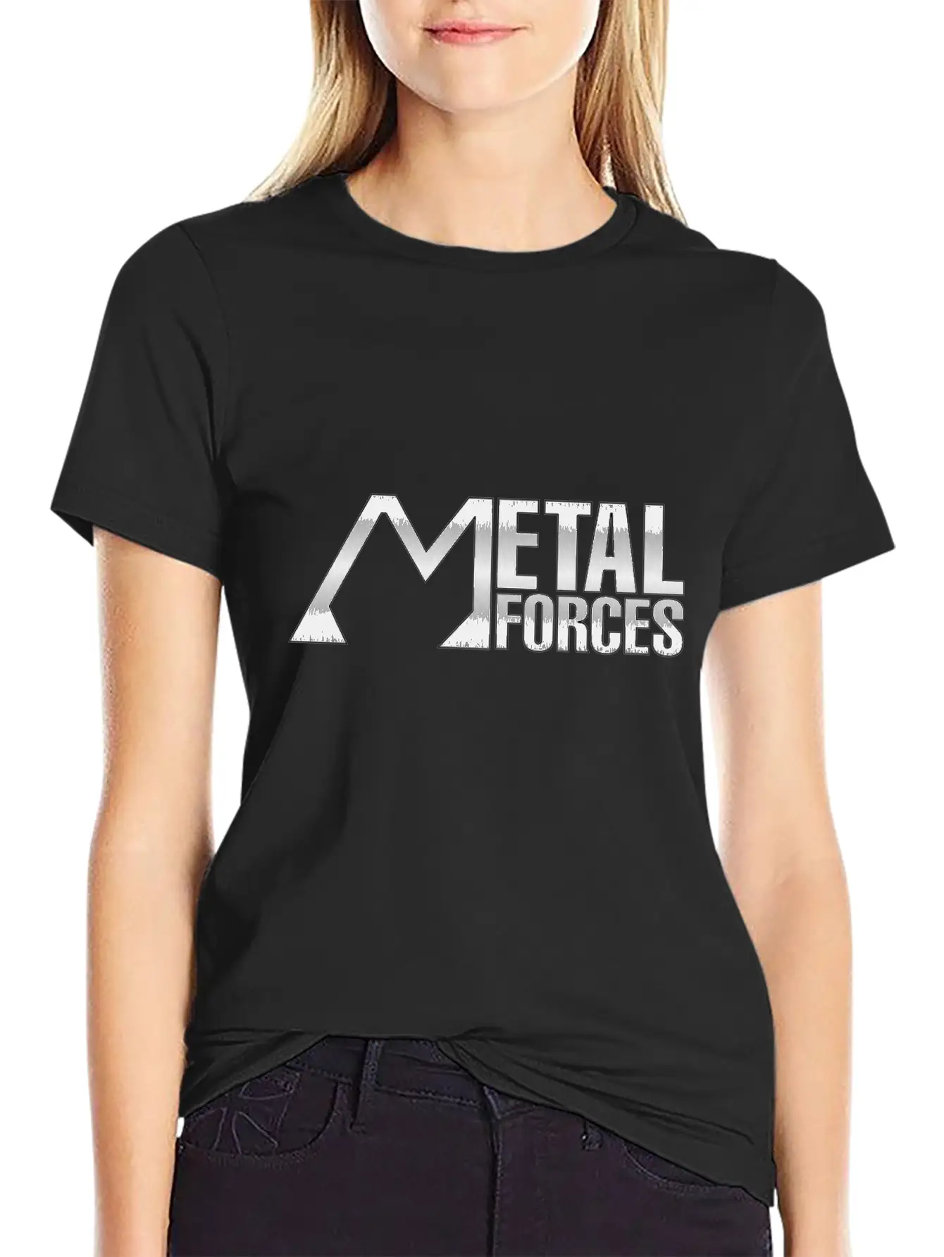 Metal Forces Silver Unisex Short Sleeve Soft Cotton T-Shirt – Casual Everyday Wear