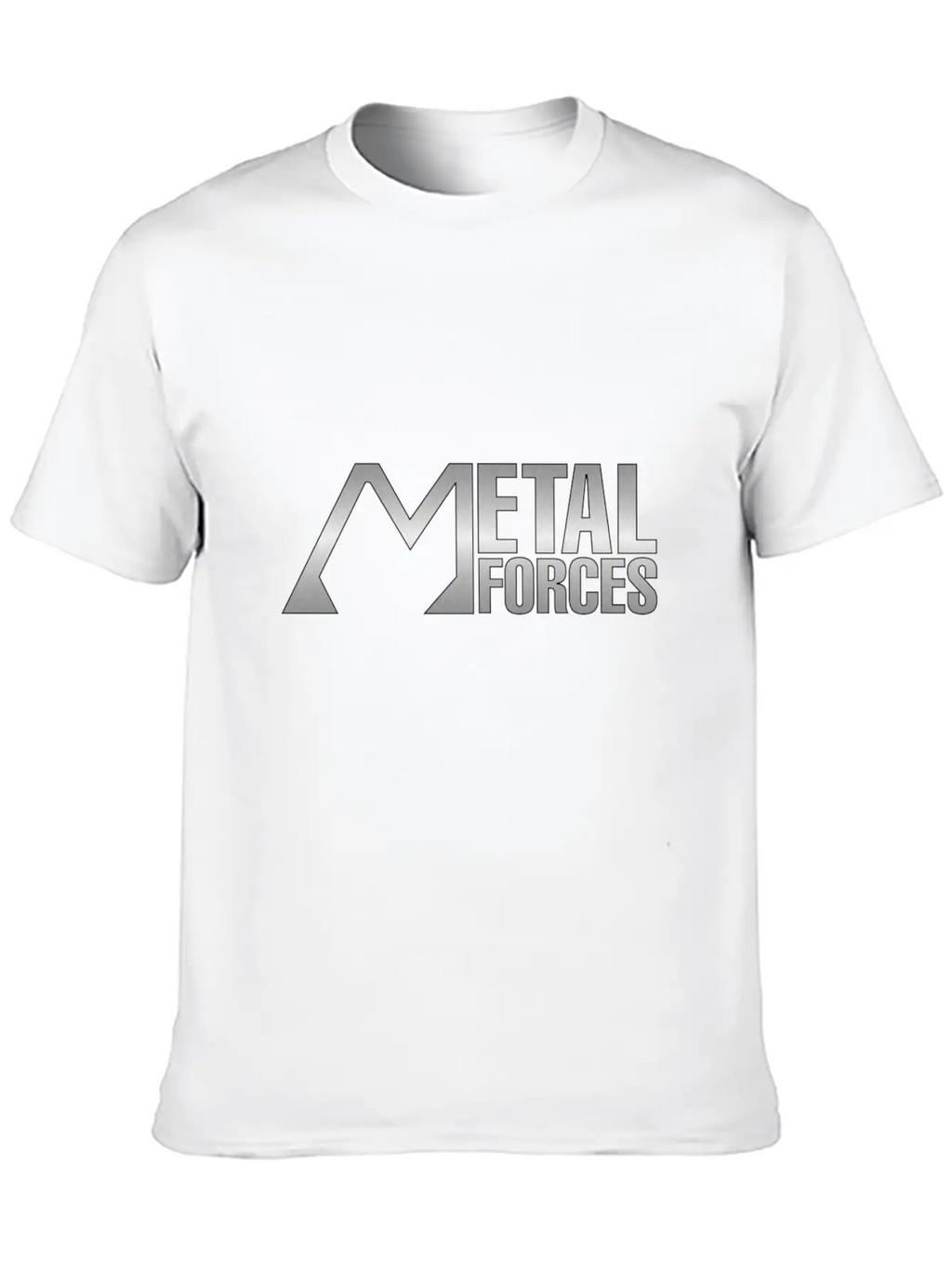 Metal Forces Silver Unisex Short Sleeve Soft Cotton T-Shirt – Casual Everyday Wear