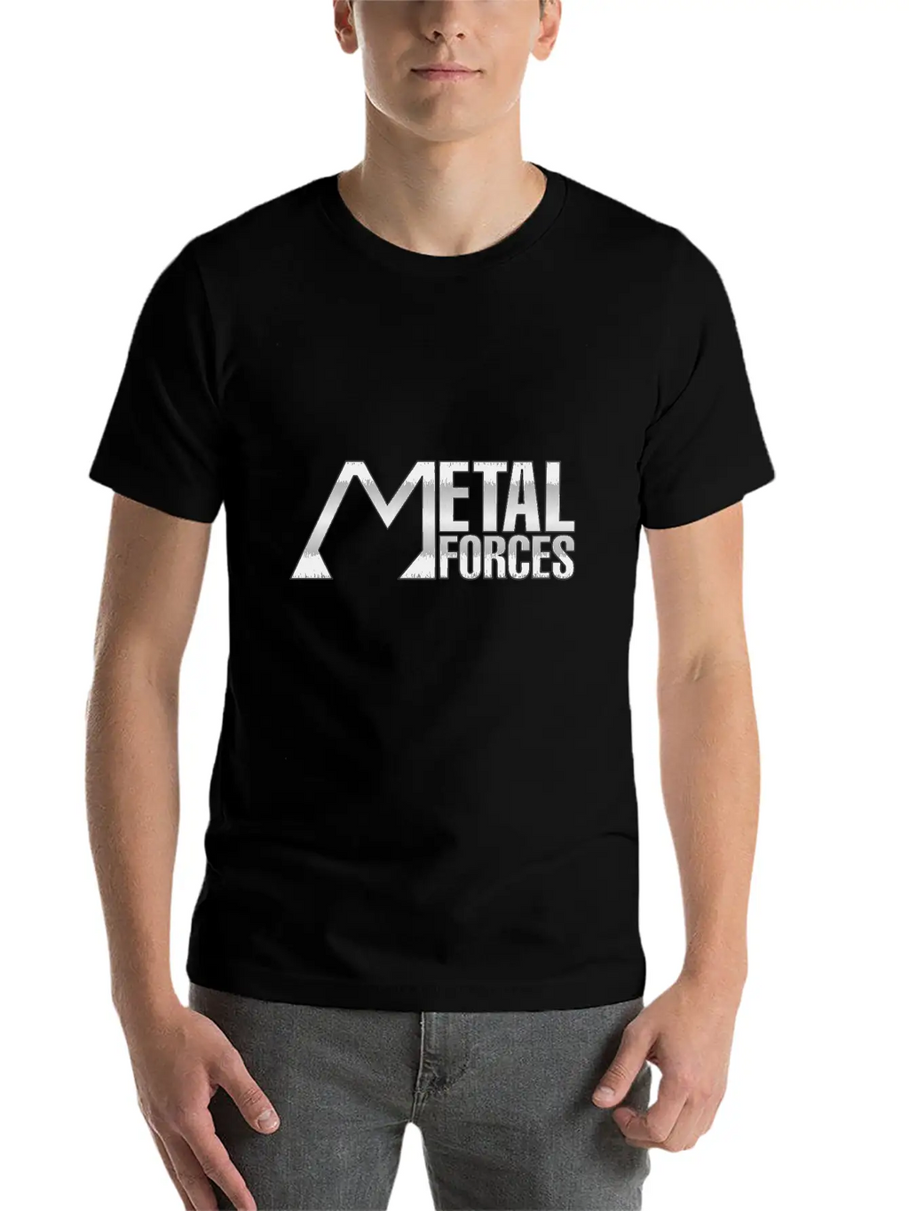 Metal Forces Silver Unisex Short Sleeve Soft Cotton T-Shirt – Casual Everyday Wear