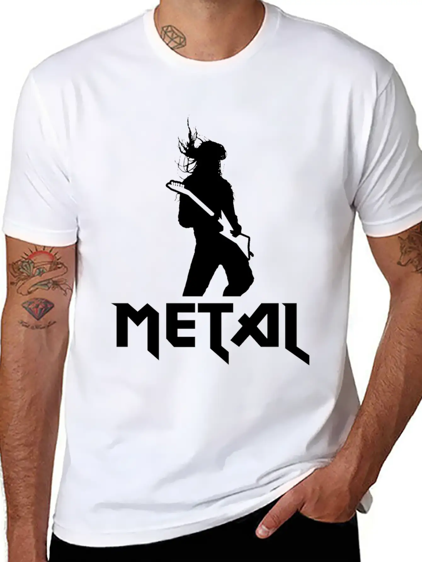 Metal Guitar Electric Guitar Gift Band Stylish Everyday T-Shirt – Unisex Basic Cotton Tee
