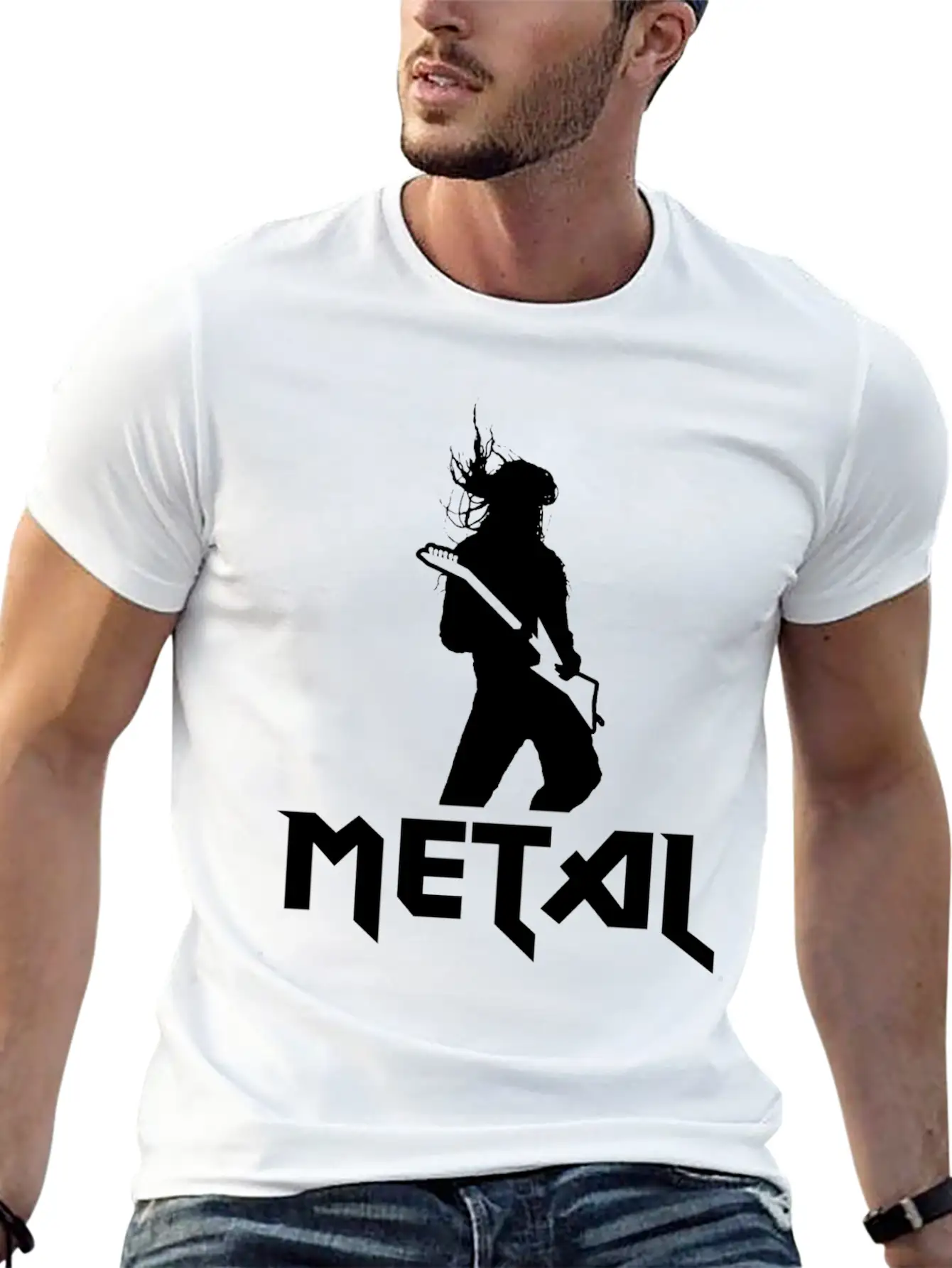 Metal Guitar Electric Guitar Gift Band Stylish Everyday T-Shirt – Unisex Basic Cotton Tee