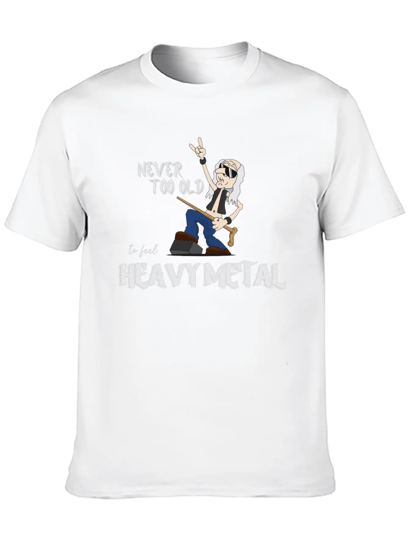 Metal Oldie White Breathable Soft Cotton T-Shirt – Timeless Casual Look