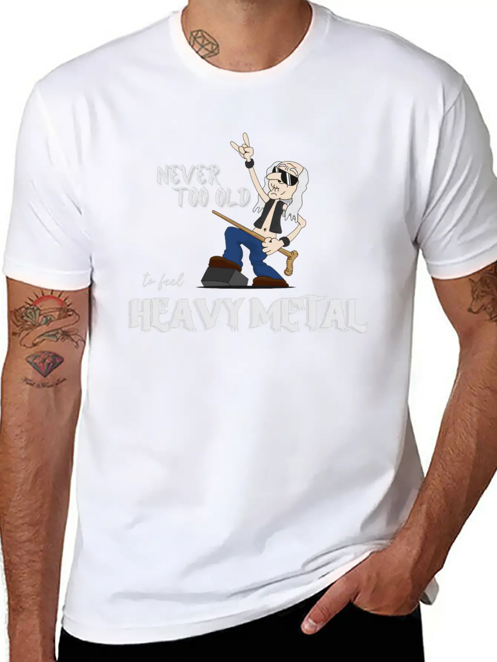Metal Oldie White Breathable Soft Cotton T-Shirt – Timeless Casual Look