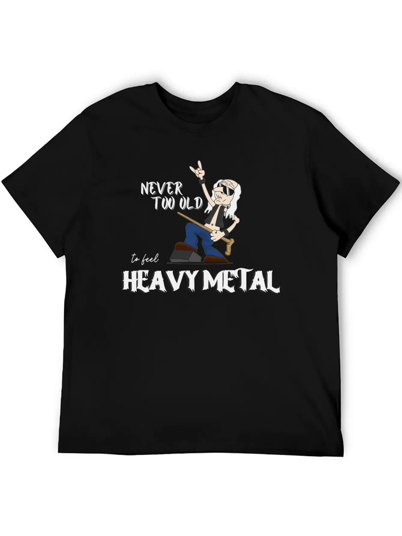Metal Oldie White Breathable Soft Cotton T-Shirt – Timeless Casual Look