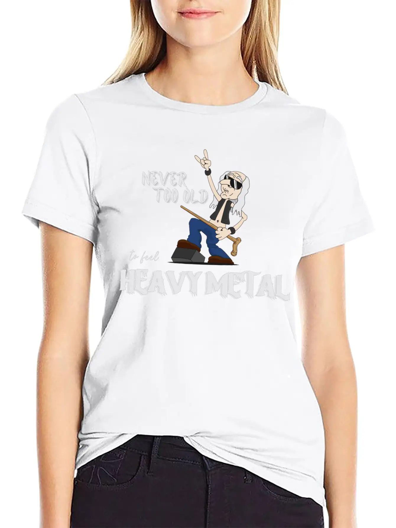 Metal Oldie White Breathable Soft Cotton T-Shirt – Timeless Casual Look