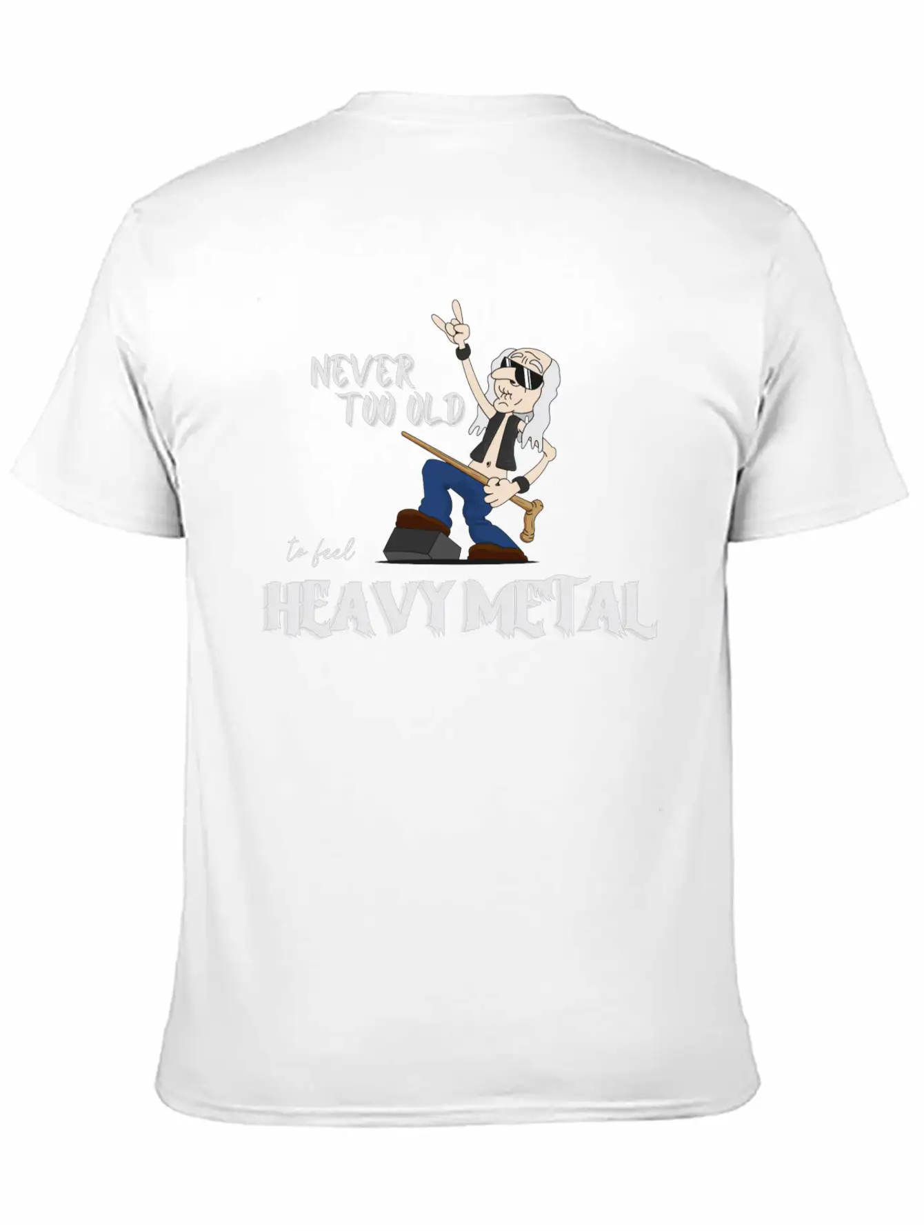 Metal Oldie White Breathable Soft Cotton T-Shirt – Timeless Casual Look