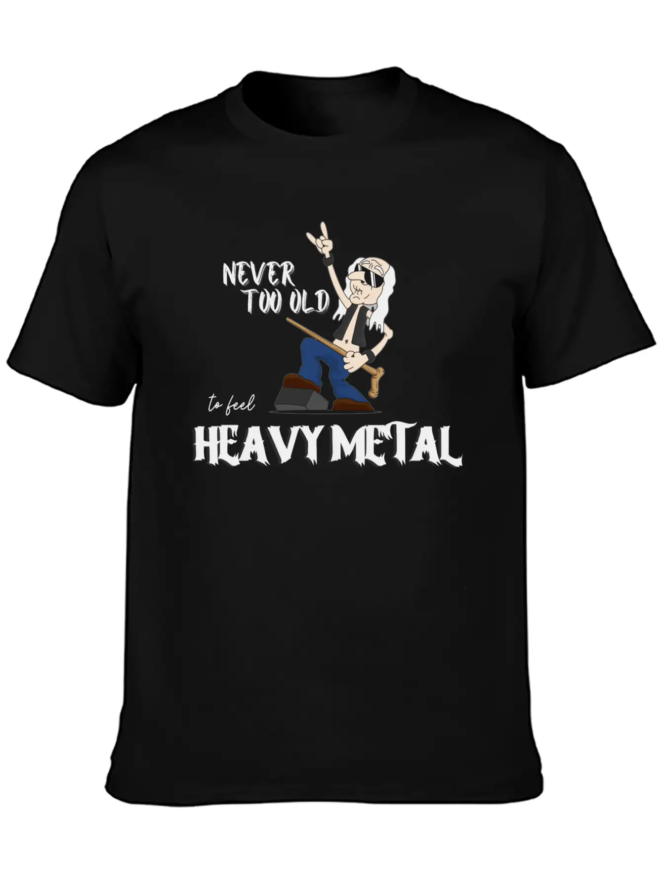Metal Oldie White Breathable Soft Cotton T-Shirt – Timeless Casual Look