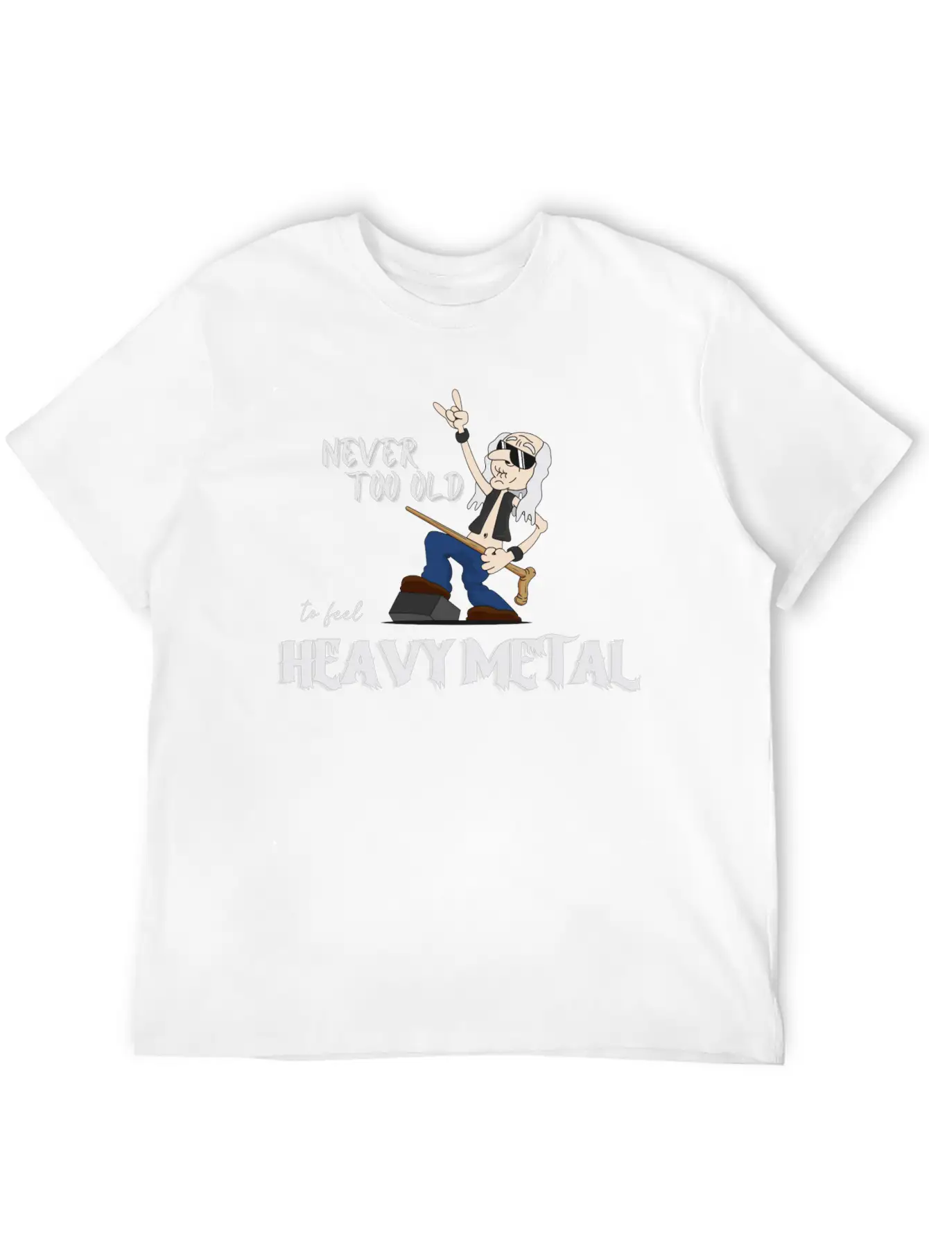 Metal Oldie White Breathable Soft Cotton T-Shirt – Timeless Casual Look