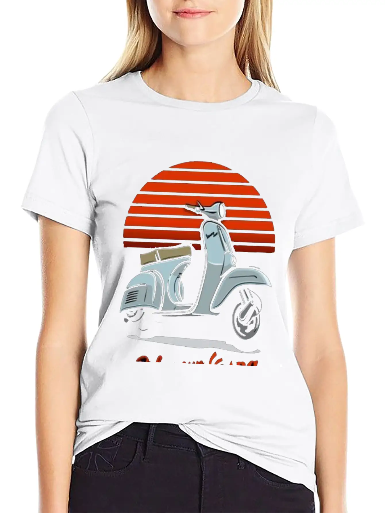 Metal Poster Vespaa Unisex Casual T-Shirt – Clean Design For Daily Comfort