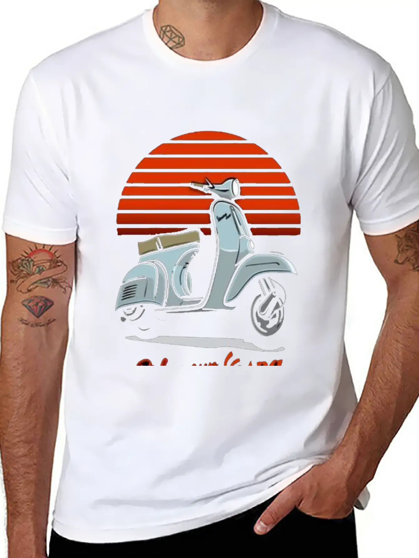 Metal Poster Vespaa Unisex Casual T-Shirt – Clean Design For Daily Comfort