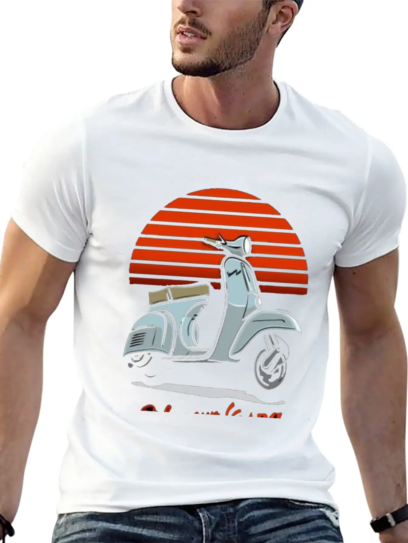 Metal Poster Vespaa Unisex Casual T-Shirt – Clean Design For Daily Comfort