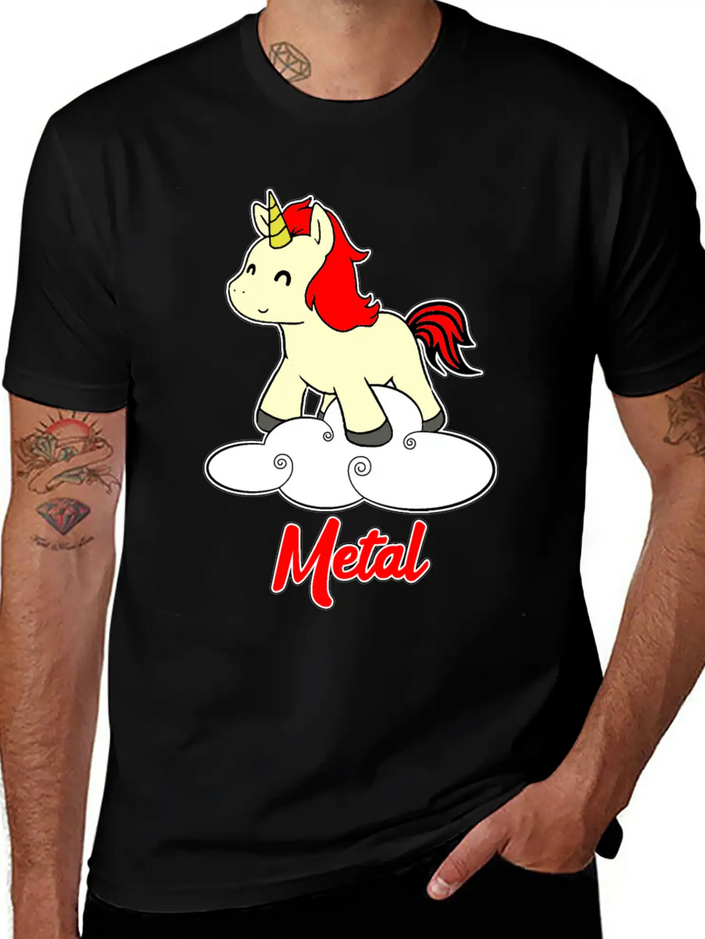 Metal Unicorn - Unicorn - Metal - Music Unisex Casual T-Shirt – Clean Design For Daily Comfort