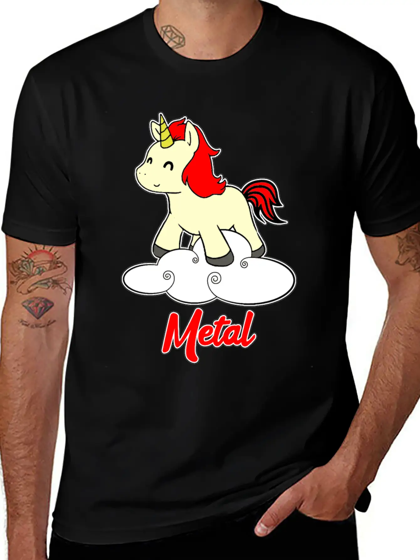 Metal Unicorn - Unicorn - Metal - Music Unisex Casual T-Shirt – Clean Design For Daily Comfort
