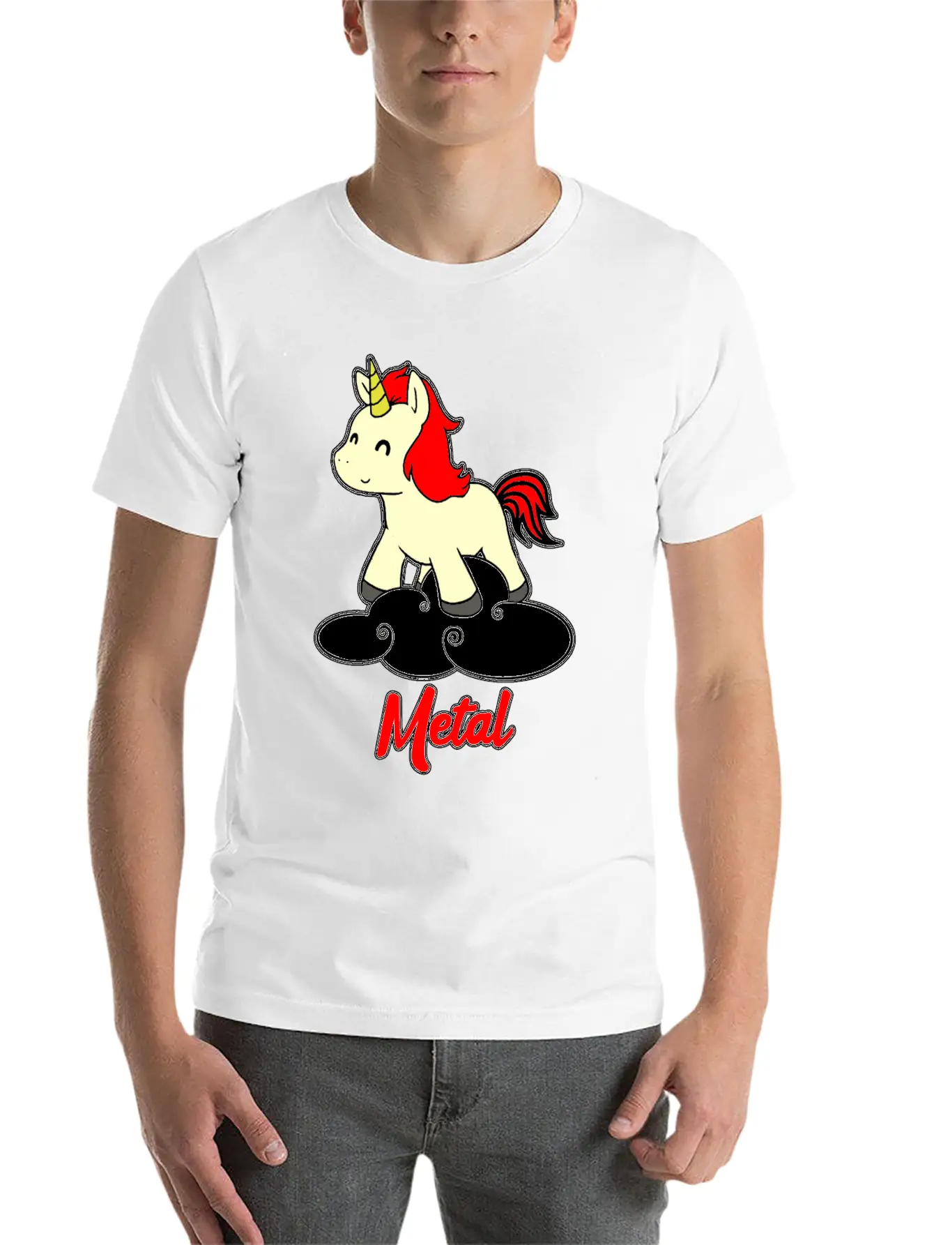 Metal Unicorn - Unicorn - Metal - Music Unisex Casual T-Shirt – Clean Design For Daily Comfort