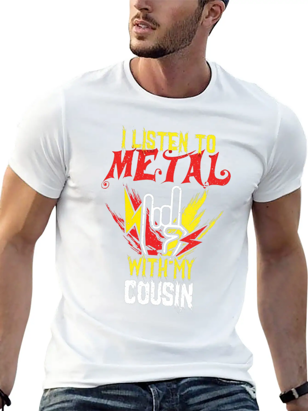 Metal With Cousin Metal Kid Music Lover Rocker Breathable Soft Cotton T-Shirt – Timeless Casual Look