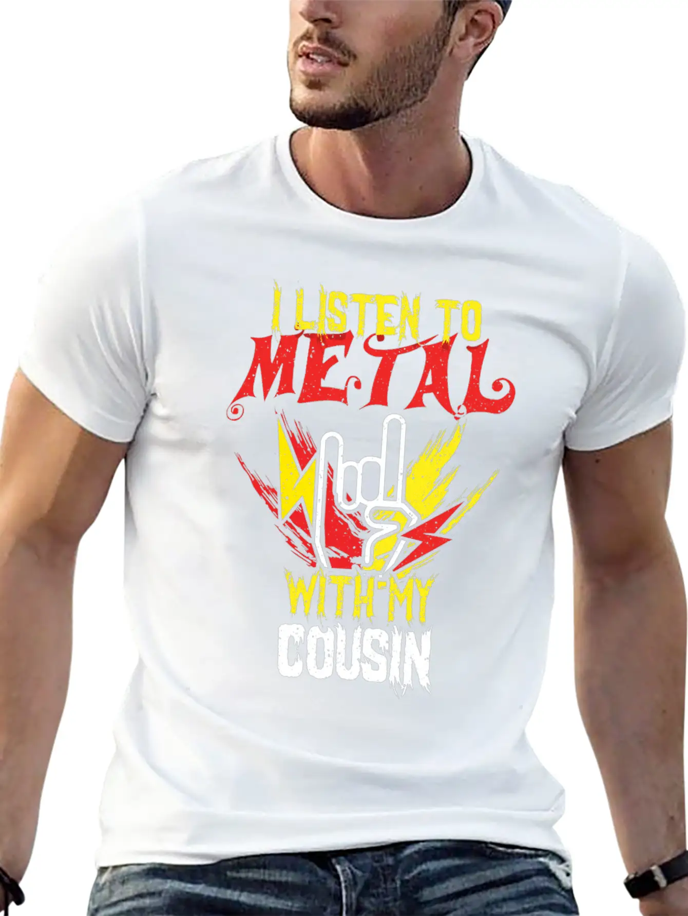 Metal With Cousin Metal Kid Music Lover Rocker Breathable Soft Cotton T-Shirt – Timeless Casual Look