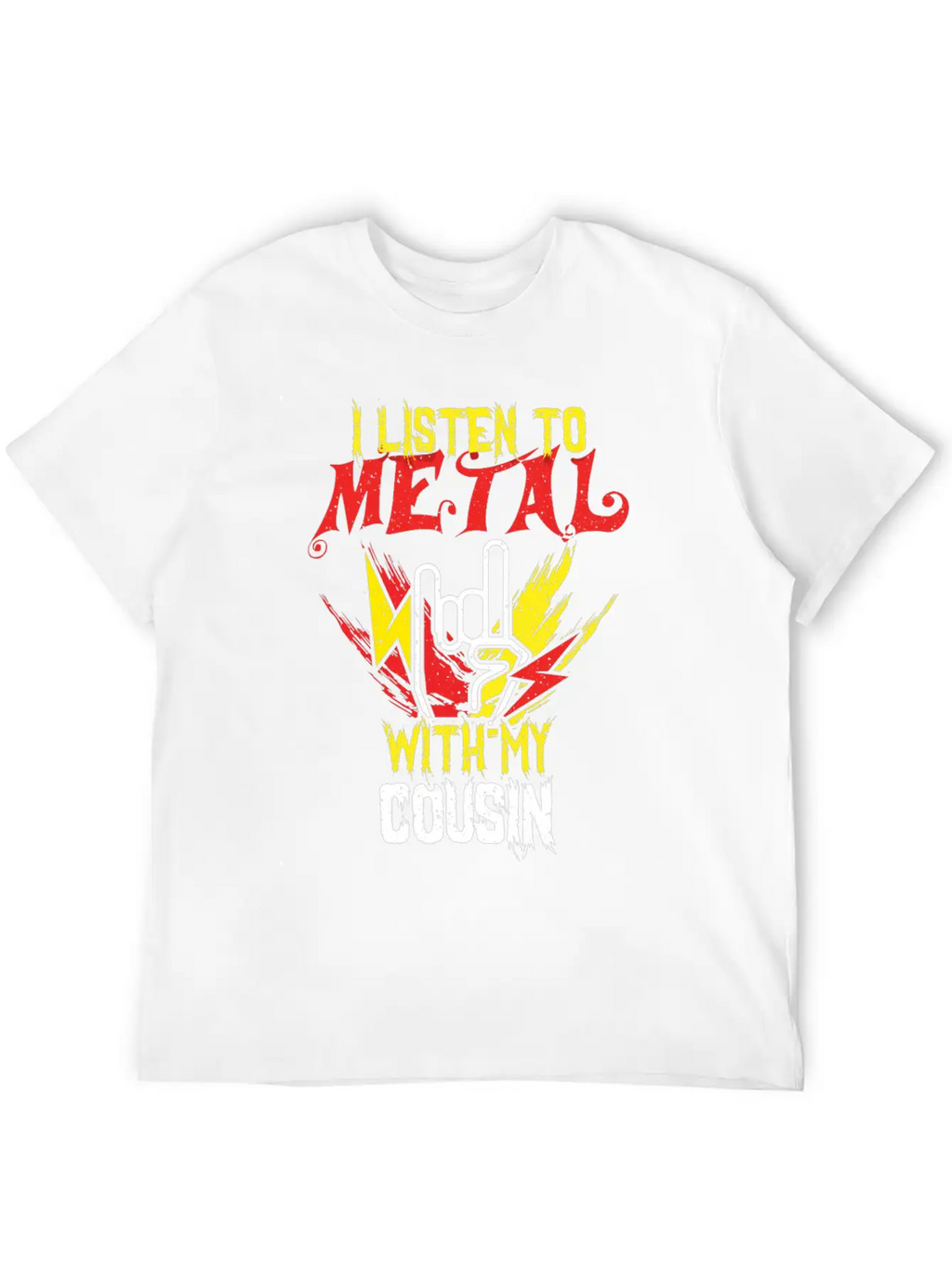 Metal With Cousin Metal Kid Music Lover Rocker Breathable Soft Cotton T-Shirt – Timeless Casual Look
