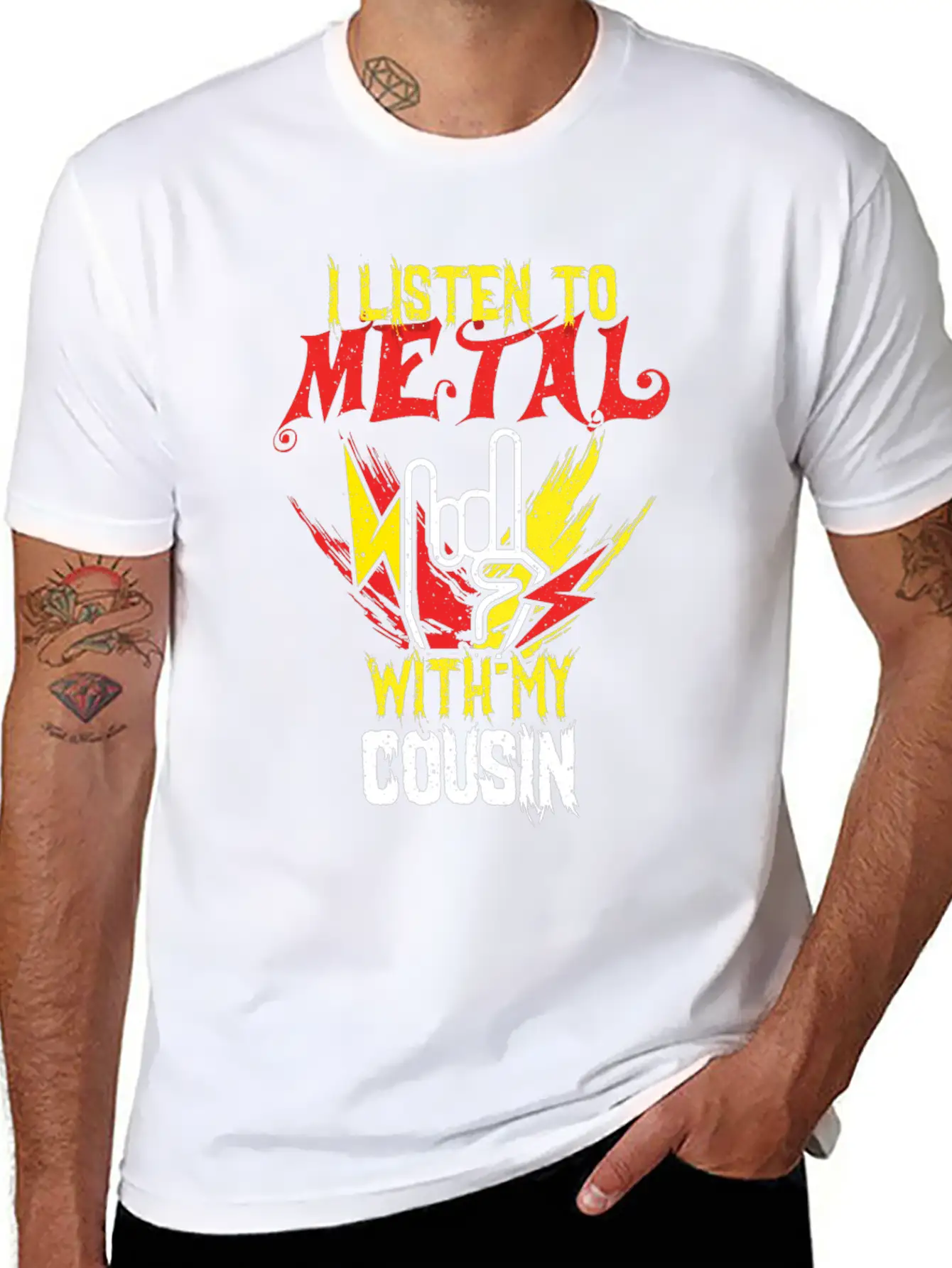 Metal With Cousin Metal Kid Music Lover Rocker Breathable Soft Cotton T-Shirt – Timeless Casual Look