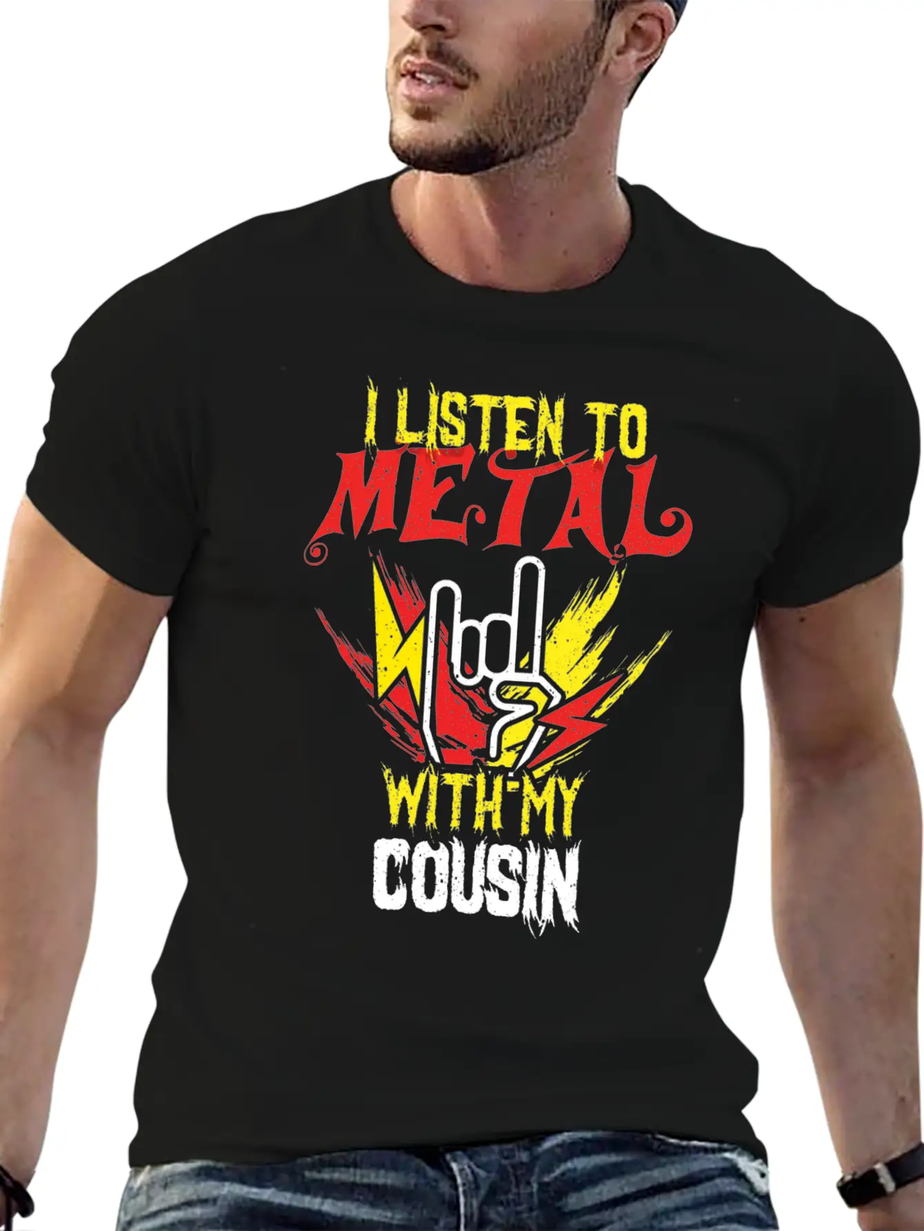 Metal With Cousin Metal Kid Music Lover Rocker Breathable Soft Cotton T-Shirt – Timeless Casual Look