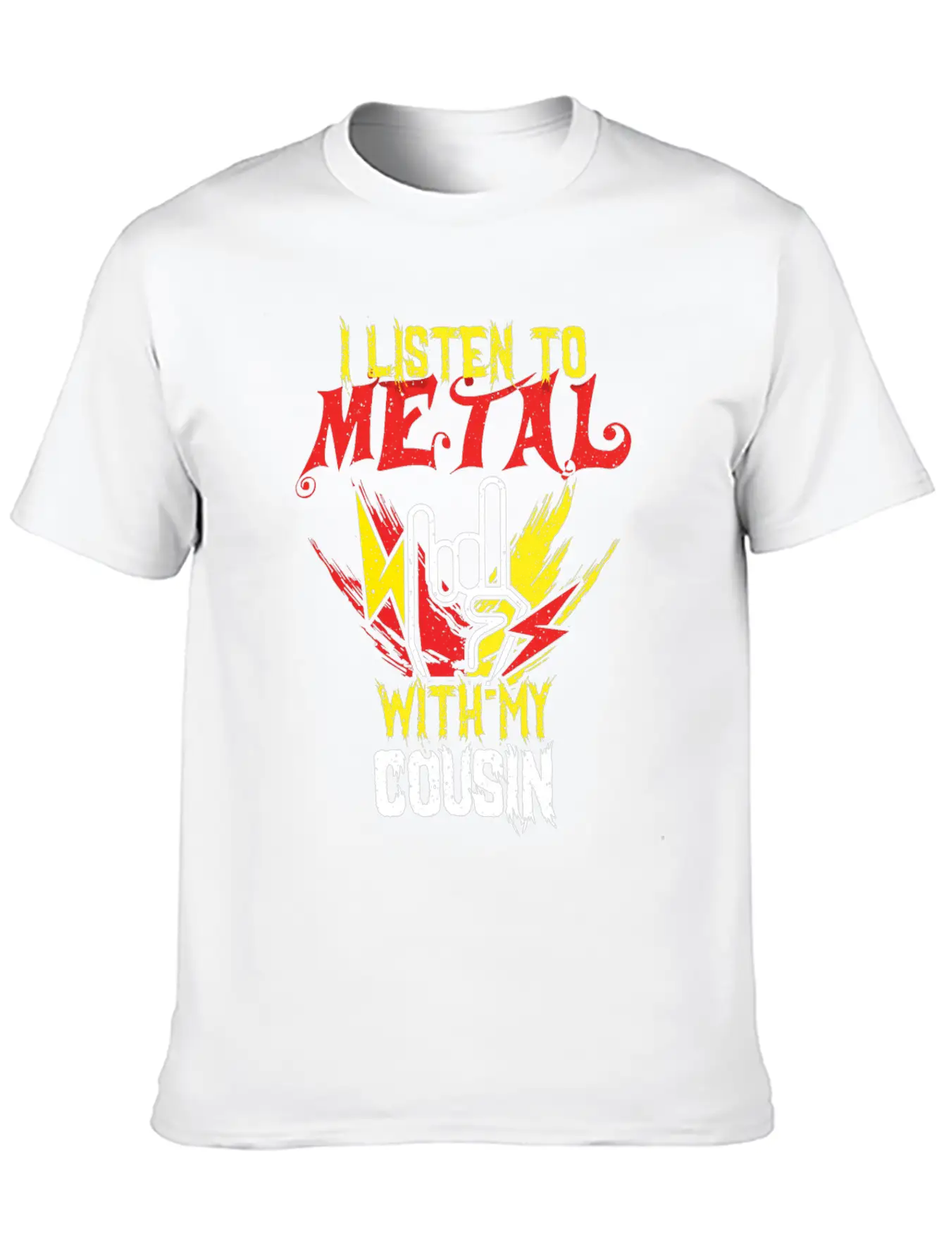 Metal With Cousin Metal Kid Music Lover Rocker Breathable Soft Cotton T-Shirt – Timeless Casual Look