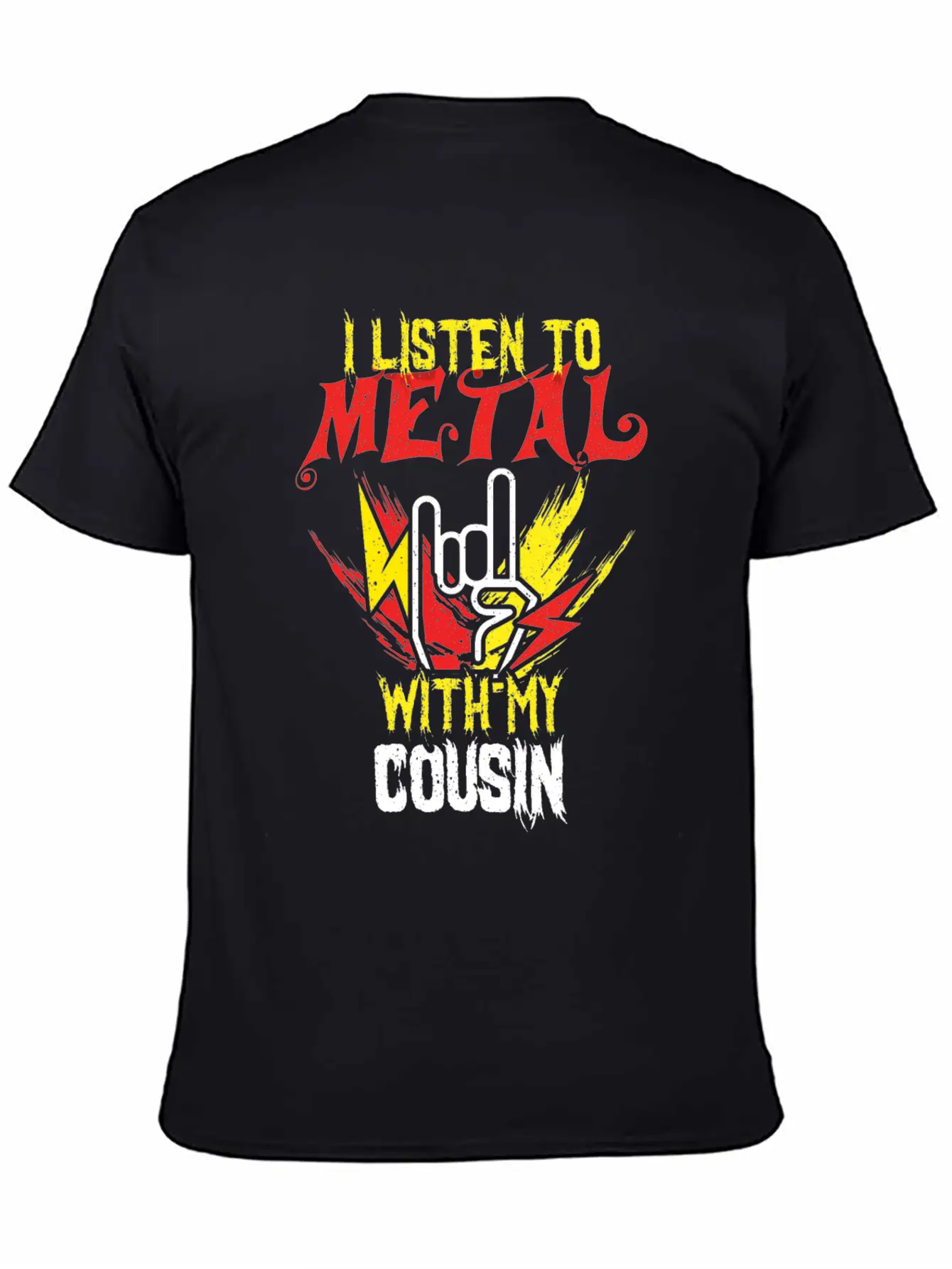 Metal With Cousin Metal Kid Music Lover Rocker Breathable Soft Cotton T-Shirt – Timeless Casual Look