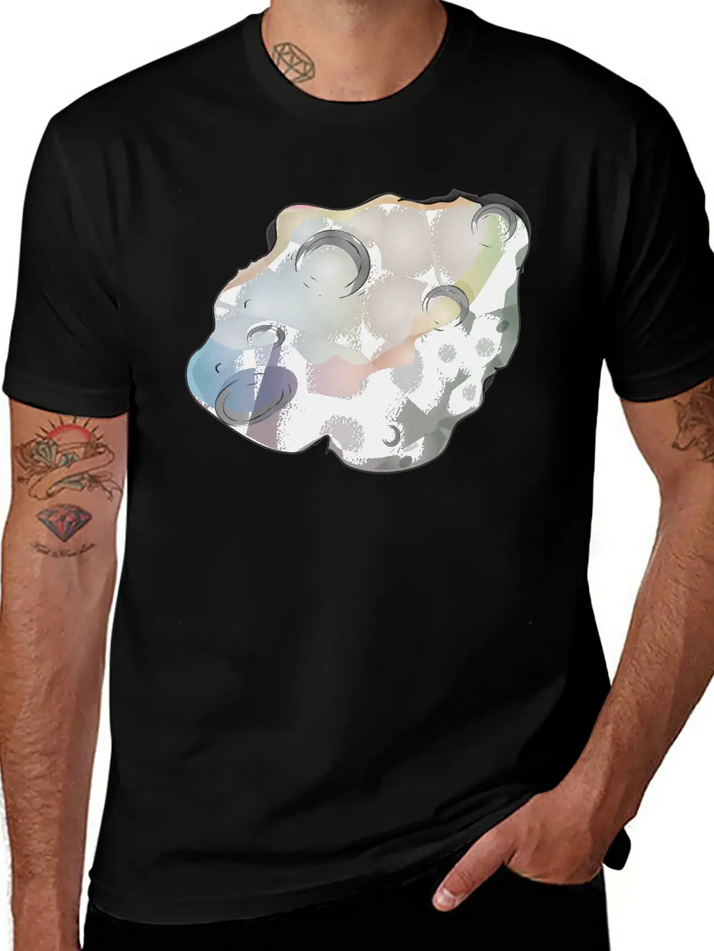 Meteorite Small Planet In Space Unisex Short Sleeve Soft Cotton T-Shirt – Casual Everyday Wear
