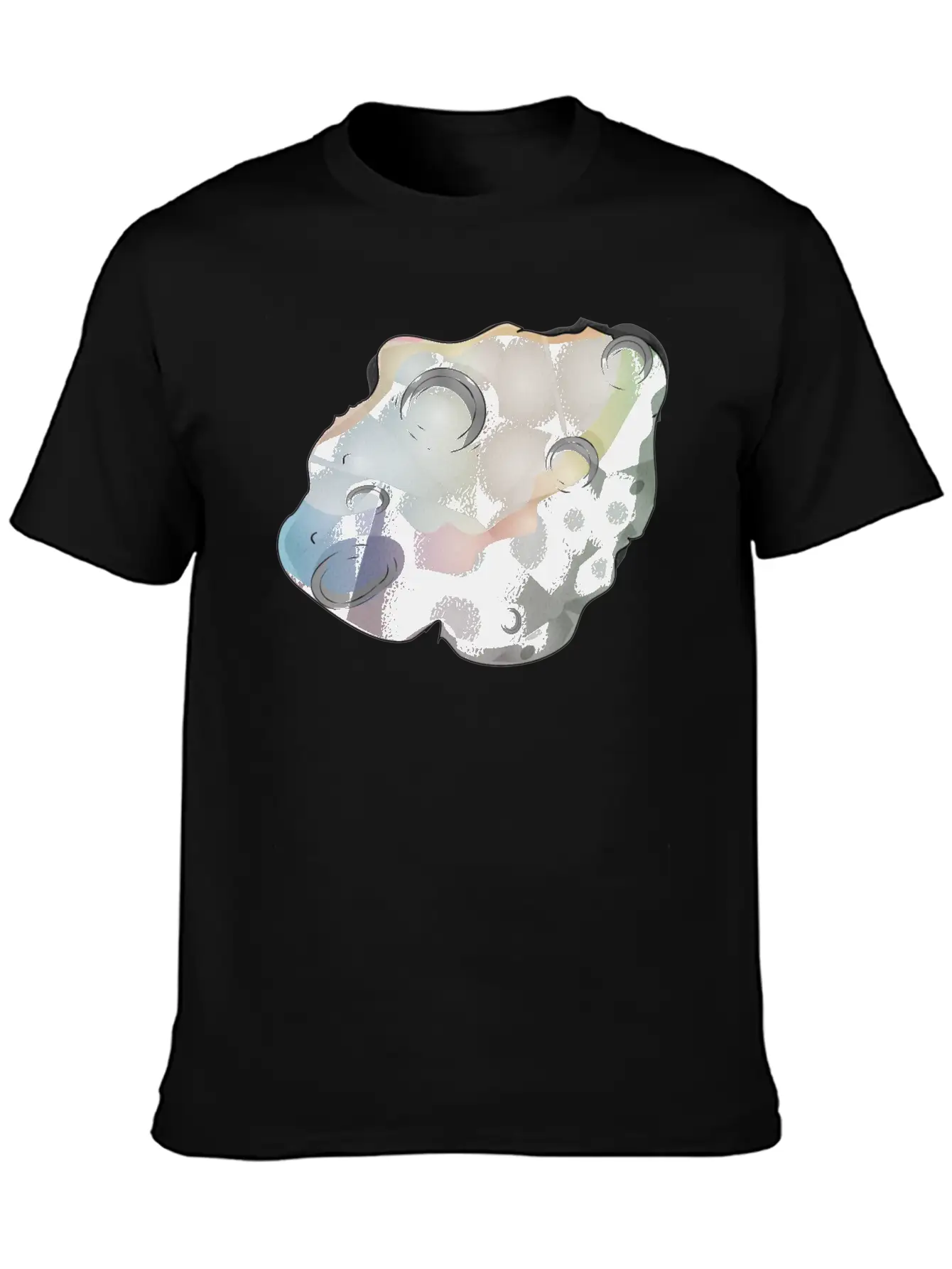 Meteorite Small Planet In Space Unisex Short Sleeve Soft Cotton T-Shirt – Casual Everyday Wear