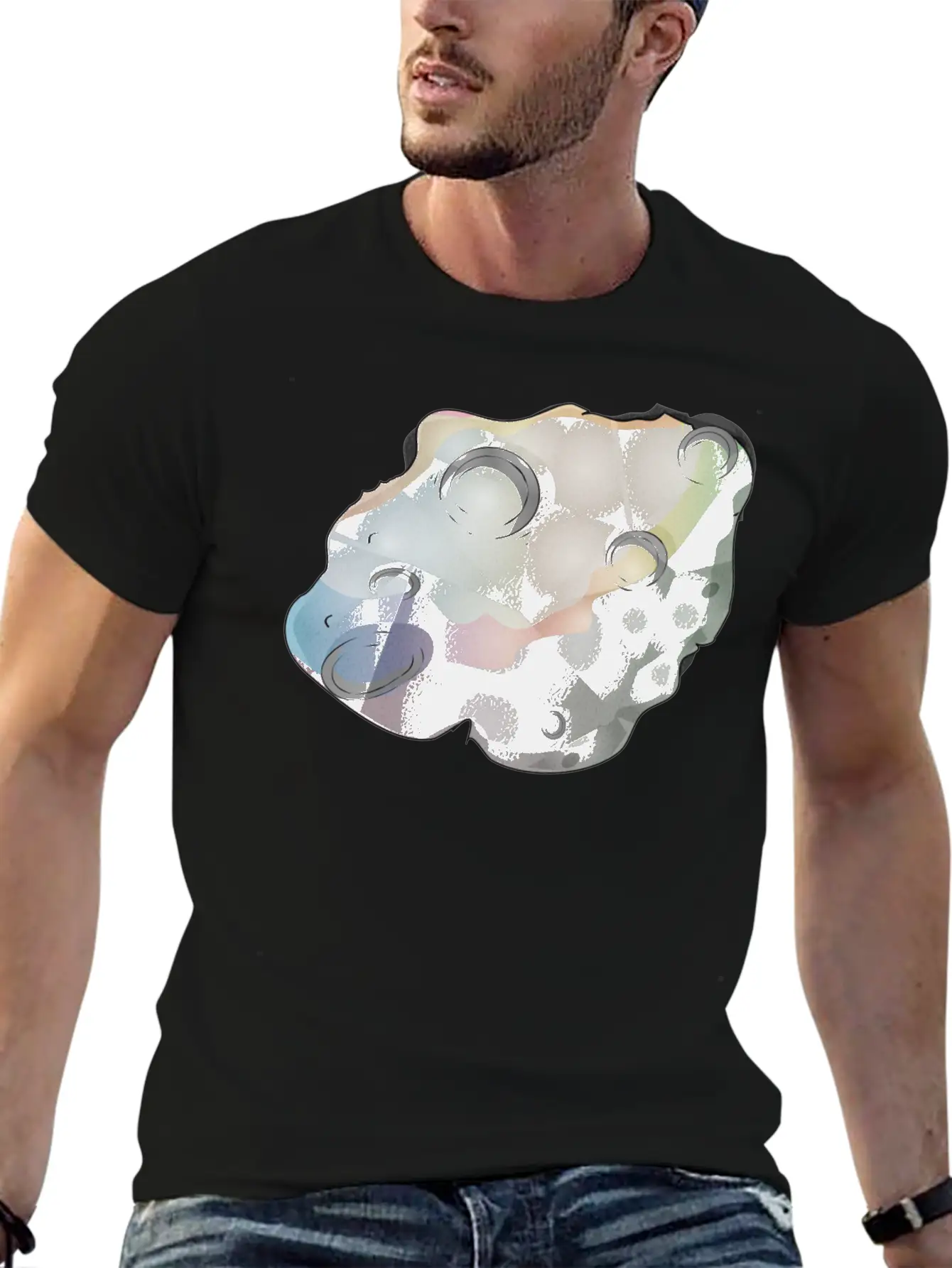 Meteorite Small Planet In Space Unisex Short Sleeve Soft Cotton T-Shirt – Casual Everyday Wear
