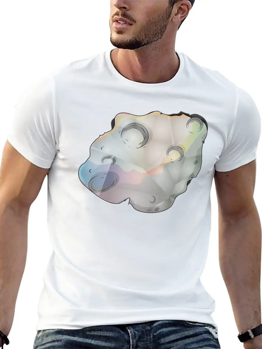 Meteorite Small Planet In Space Unisex Short Sleeve Soft Cotton T-Shirt – Casual Everyday Wear